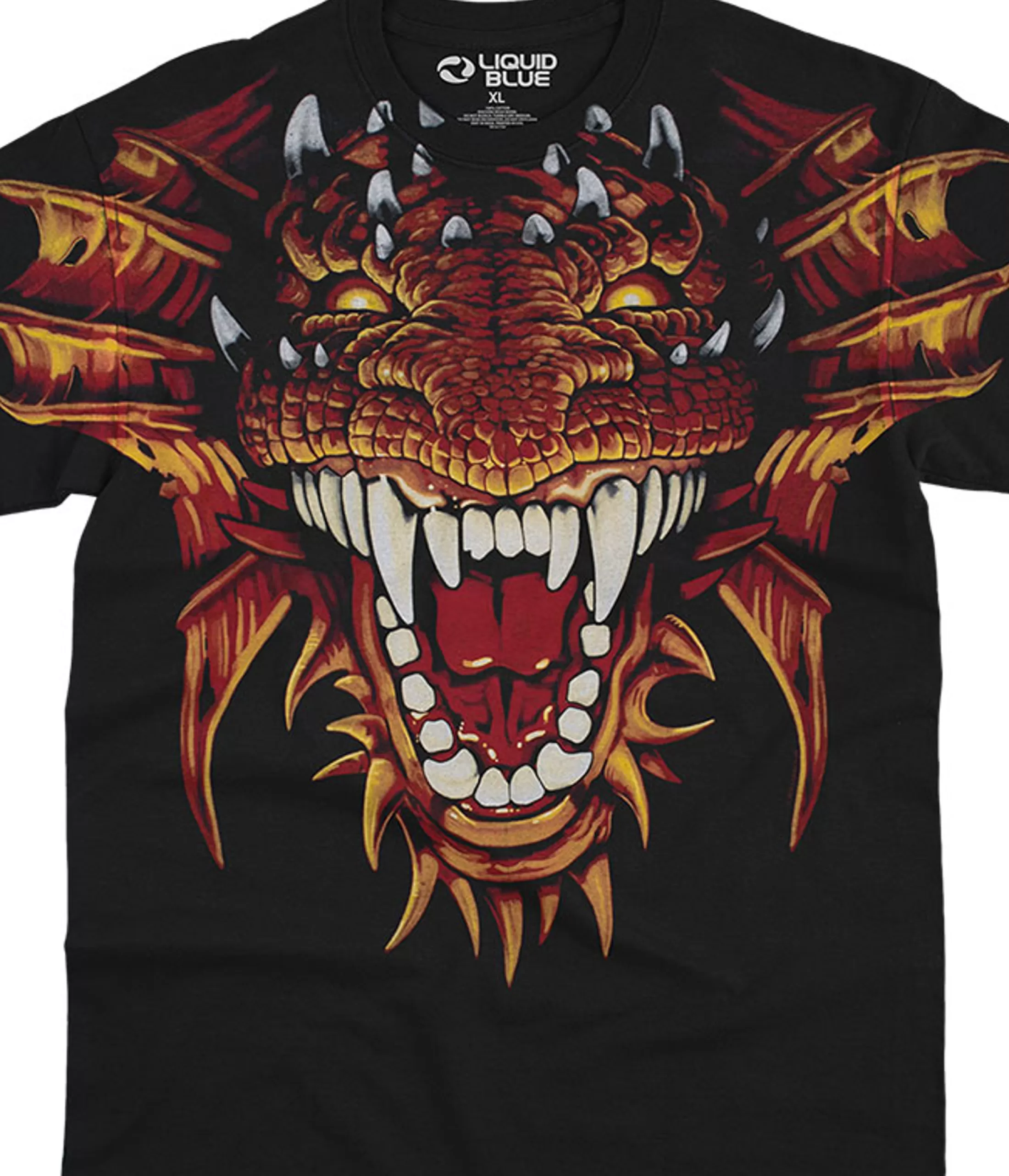 T-Shirt | Dark Fantasy<Liquid Blue Dragon Head Black T-Shirt