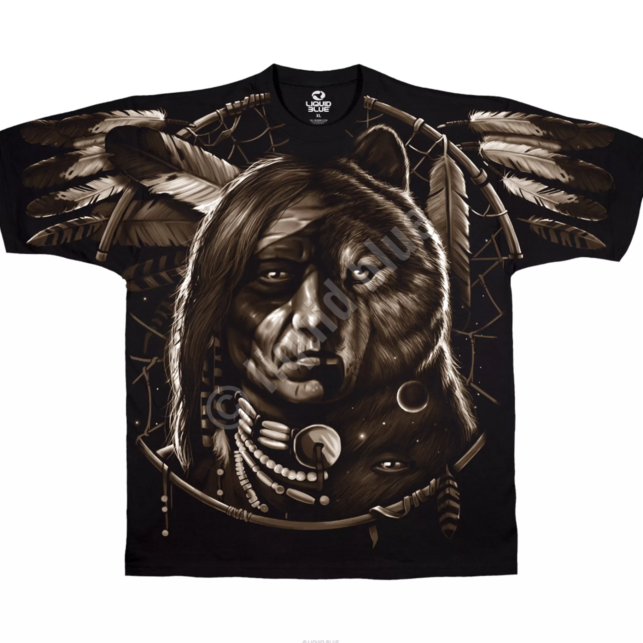 T-Shirt | American West<Liquid Blue Dream Spirit Black T-Shirt