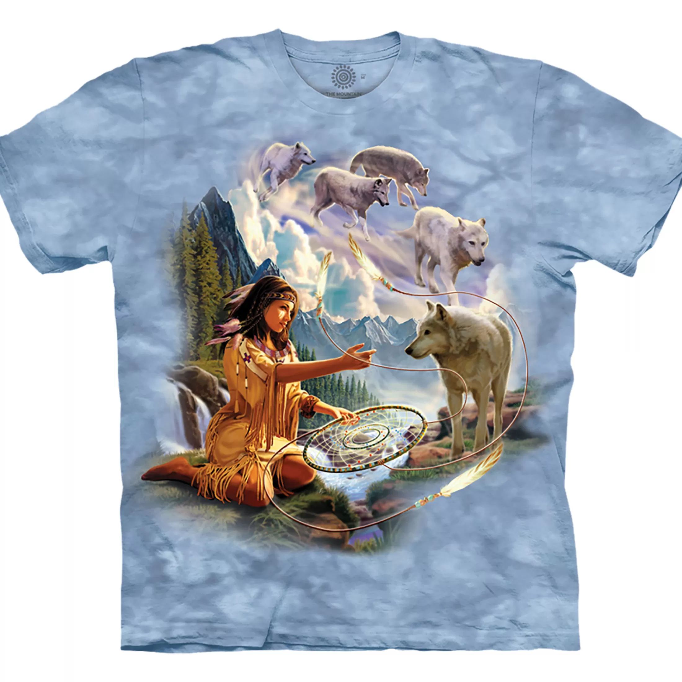 T-Shirt | Wolf Shirt Collection<Liquid Blue Dreams of Wolf Spirit Classic Cotton T-Shirt