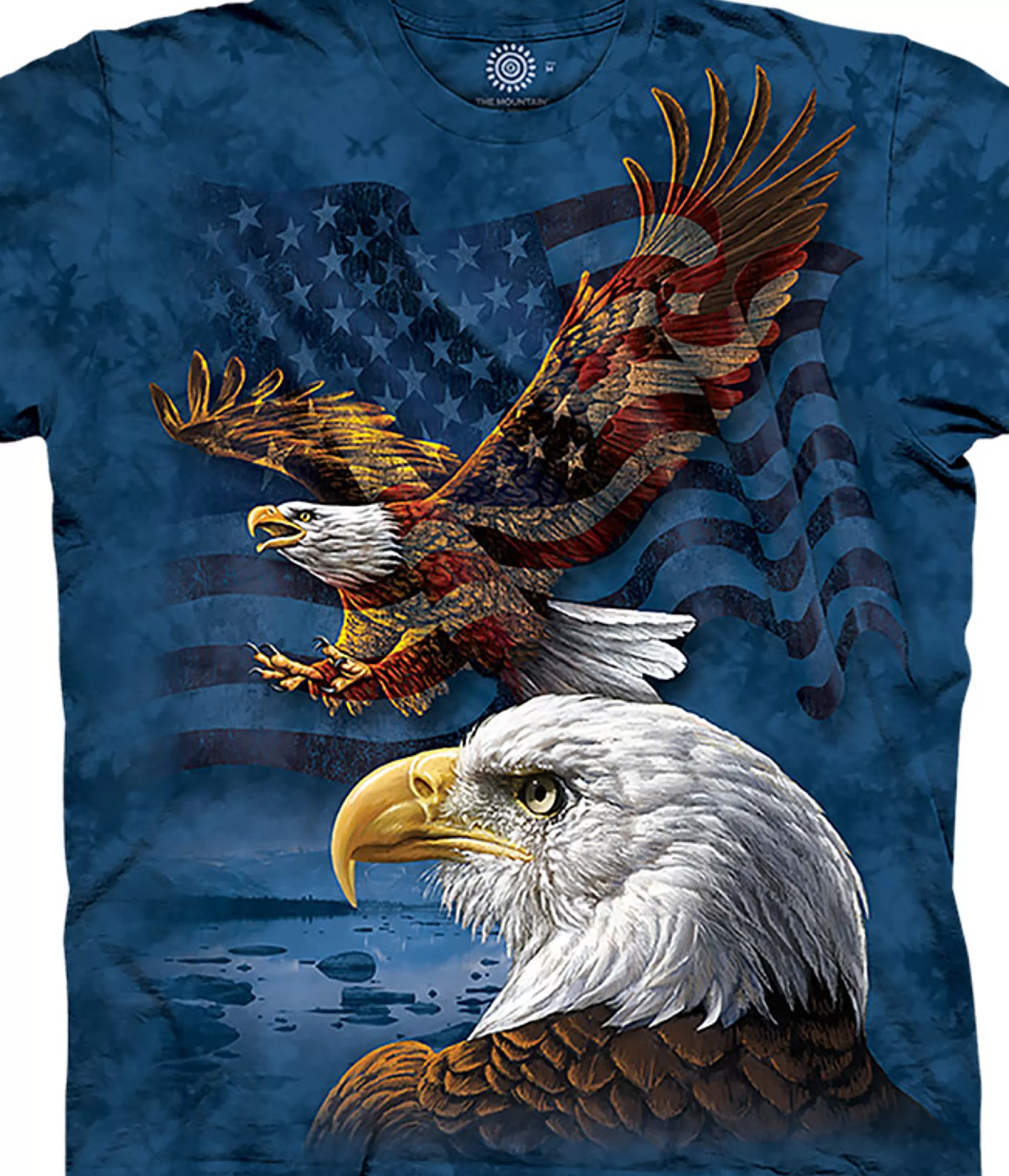 T-Shirt | Birds<Liquid Blue Eagle Flag Collage Classic Cotton T-Shirt