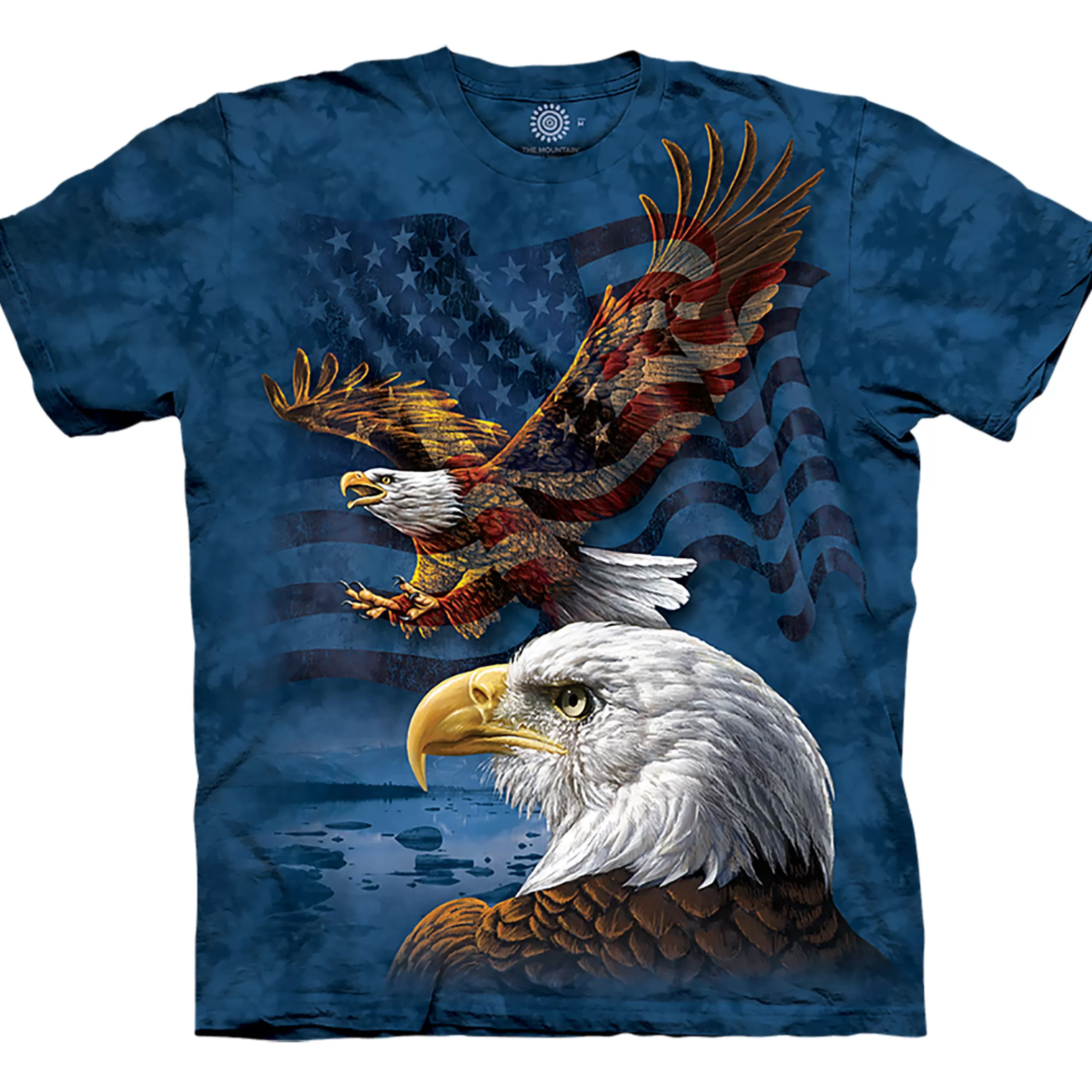 T-Shirt | Birds<Liquid Blue Eagle Flag Collage Classic Cotton T-Shirt