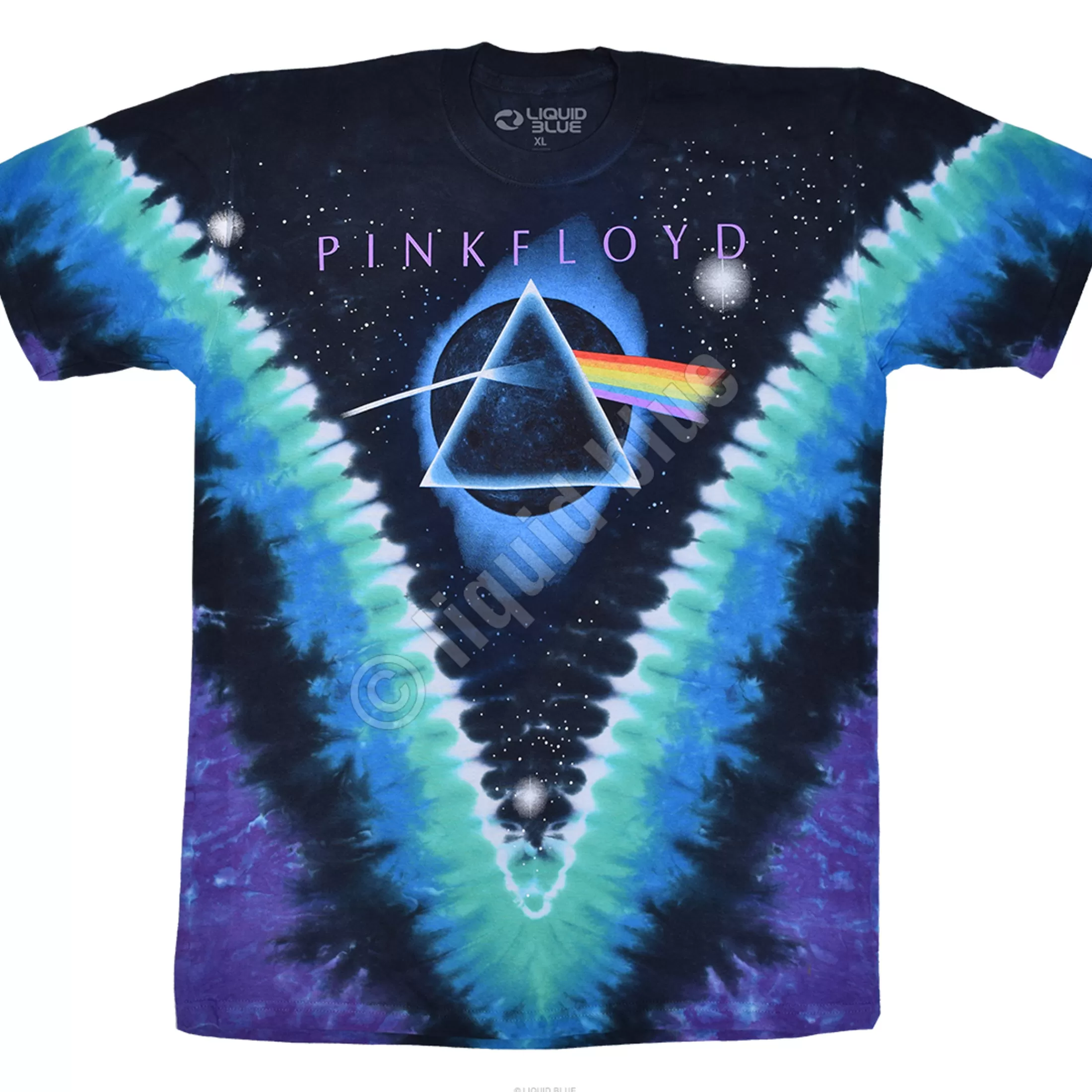 T-Shirt | Pink Floyd<Liquid Blue Eclipsed by The Moon Tie-Dye T-Shirt