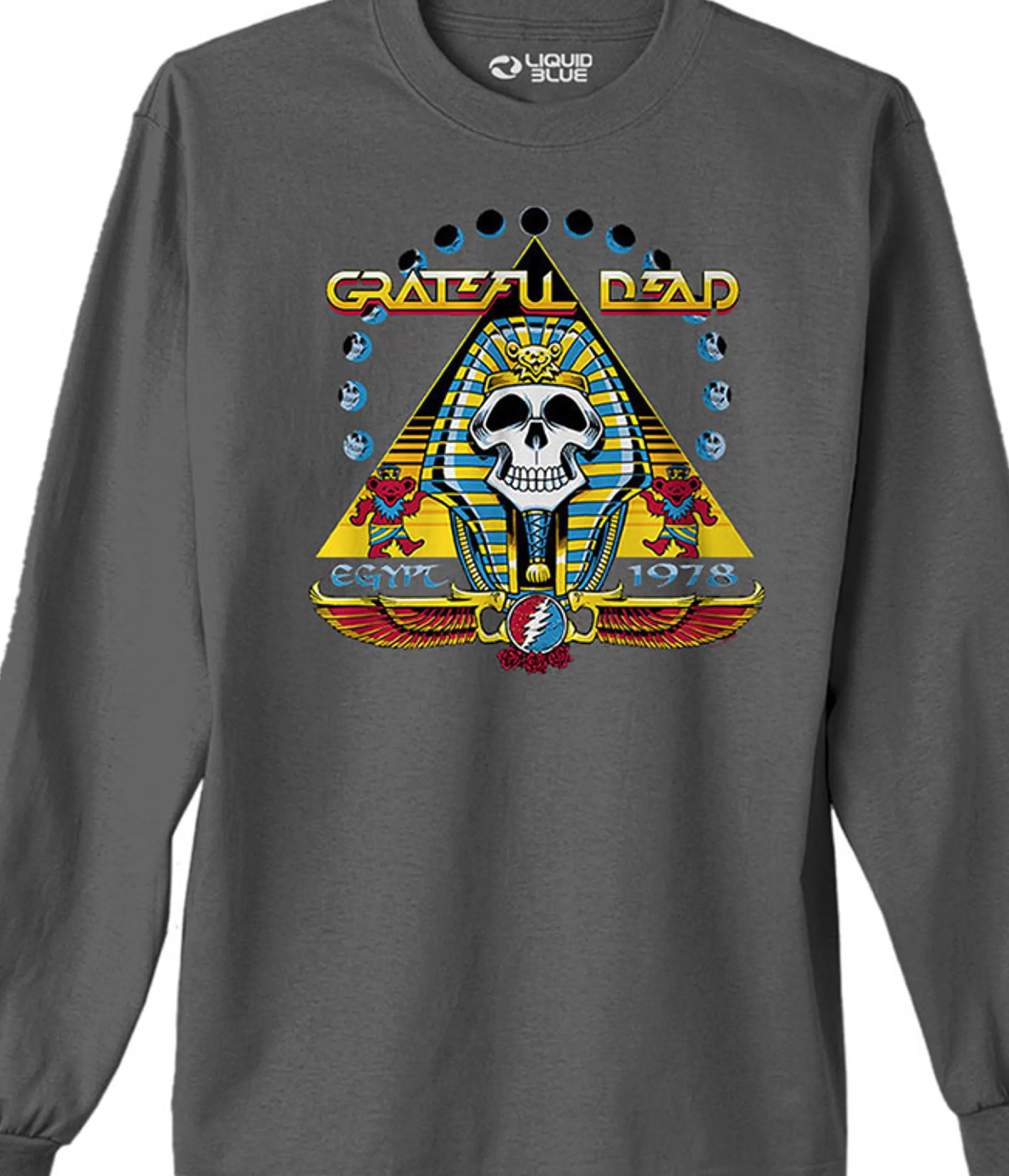 Long Sleeve | Grateful Dead<Liquid Blue Egypt 78 Grey Long Sleeve T-Shirt