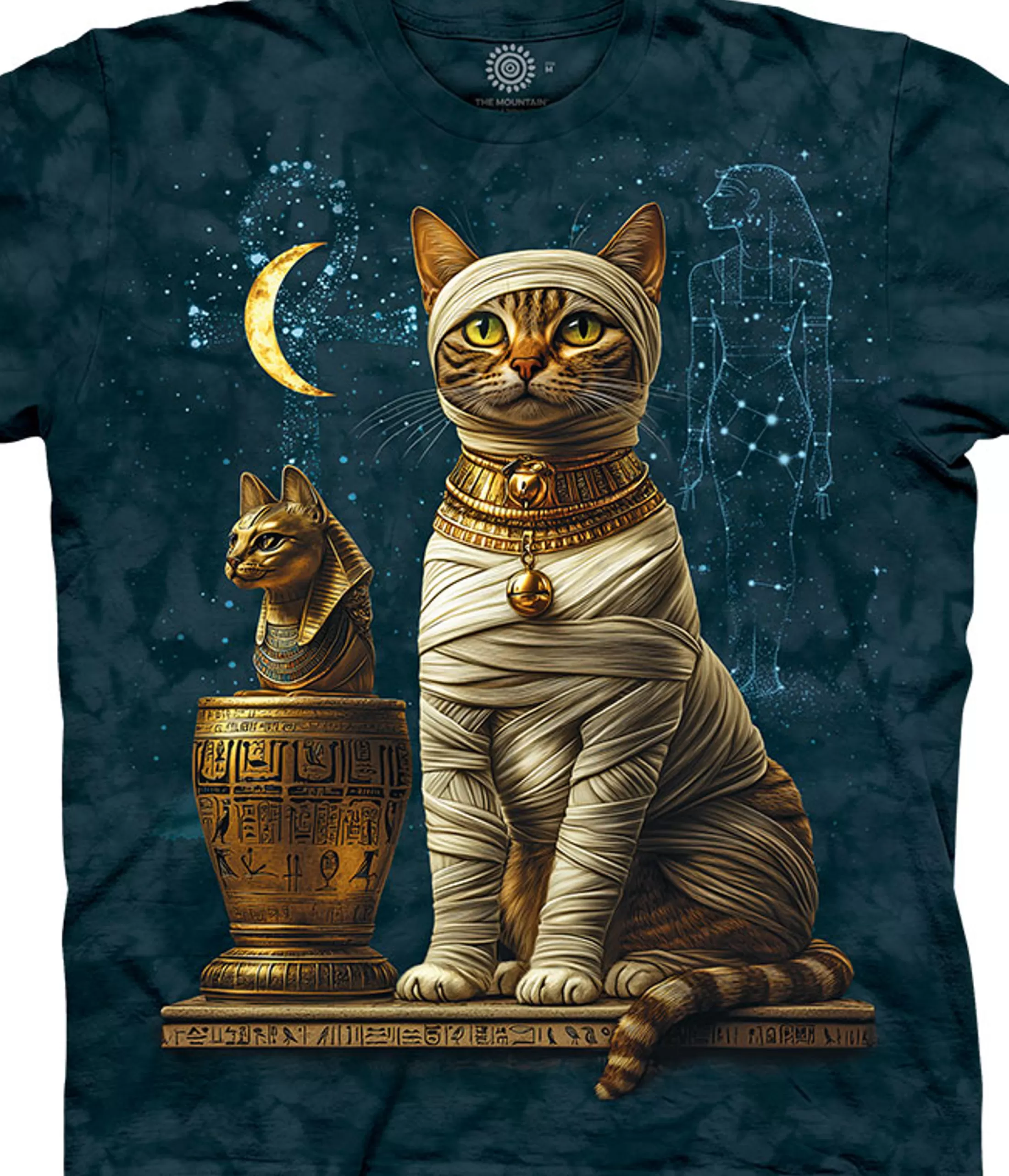 T-Shirt | Halloween<Liquid Blue Egyptian Cat Classic Cotton T-Shirt