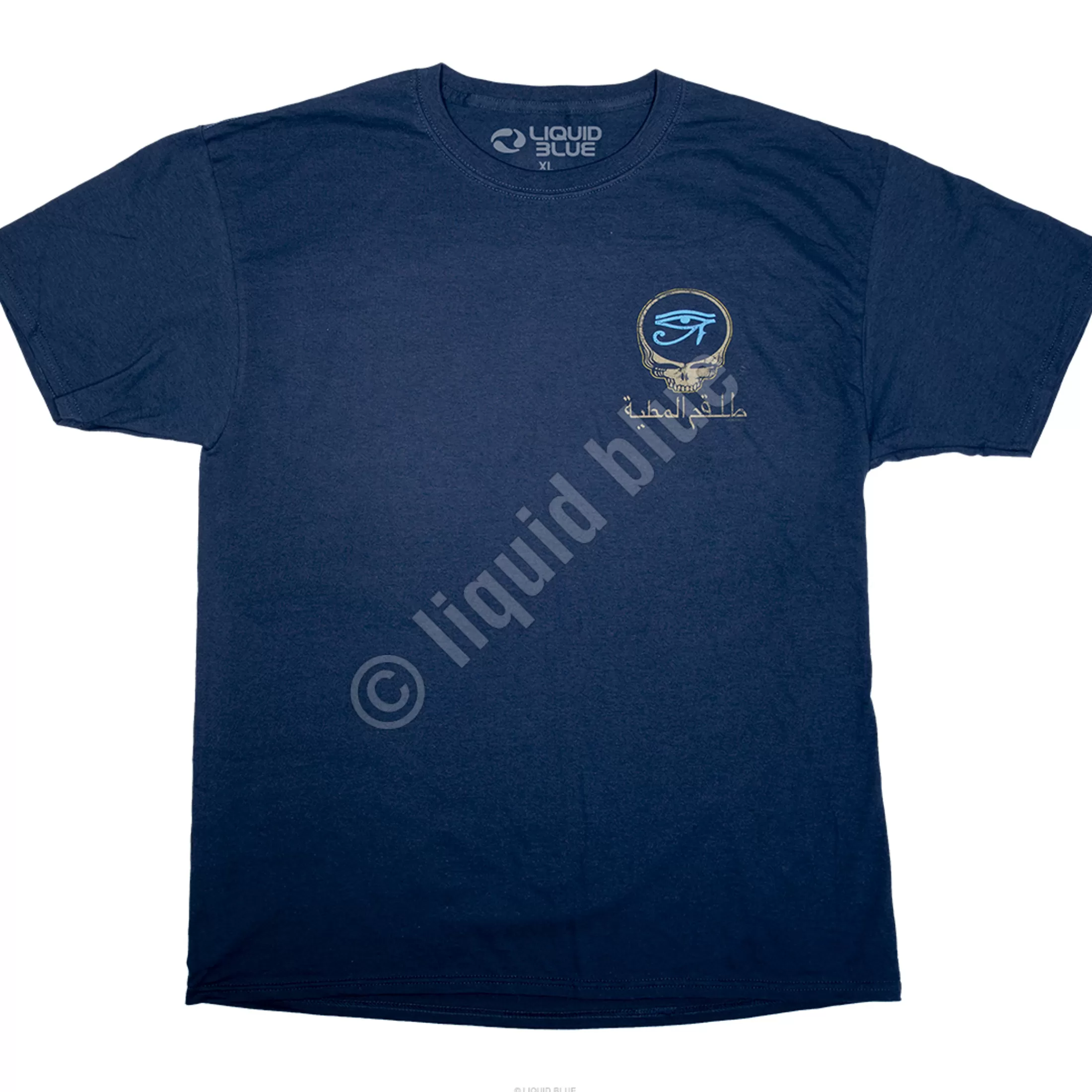 T-Shirt | Grateful Dead<Liquid Blue Egyptian Crew Navy T-Shirt