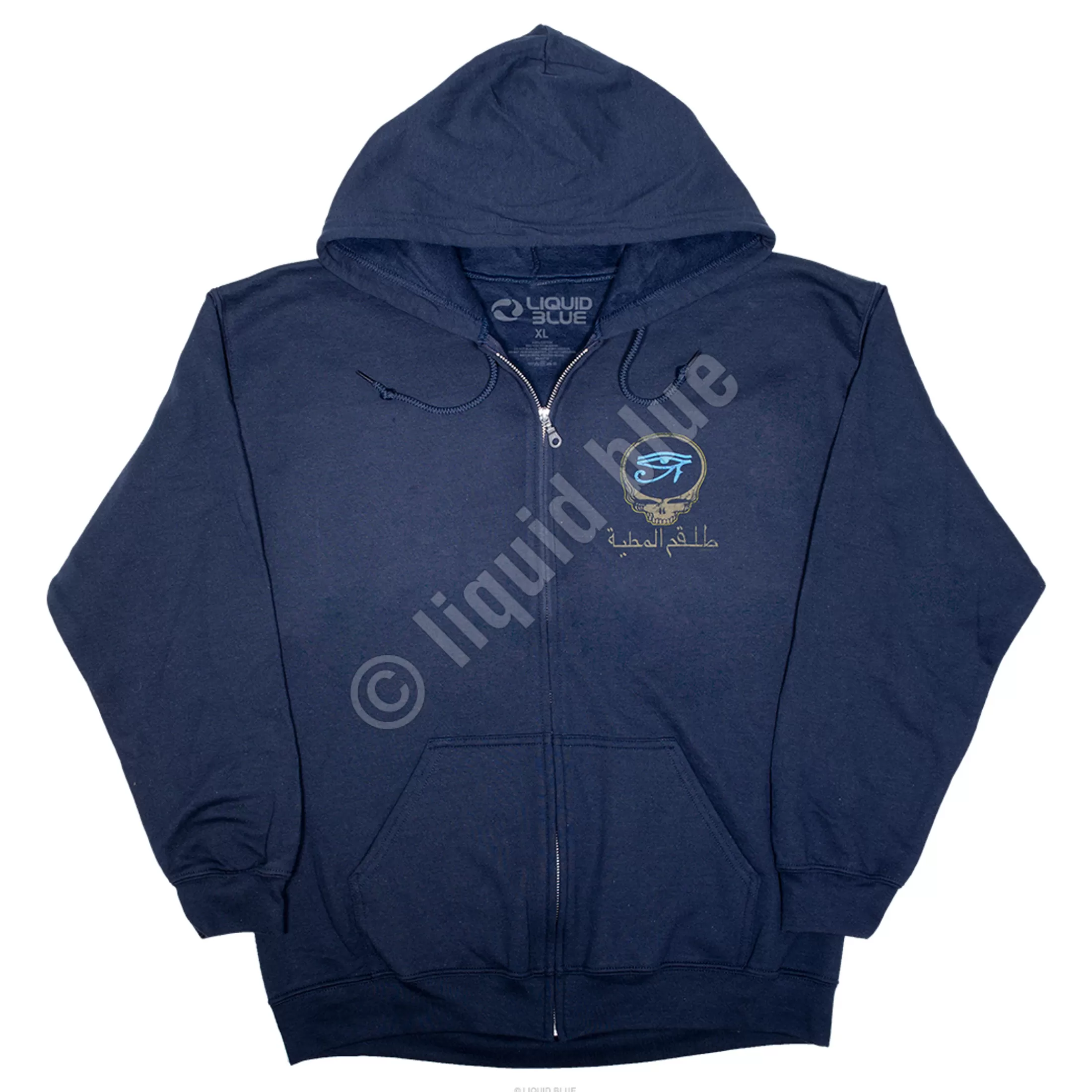 Hoodie | Grateful Dead<Liquid Blue Egyptian Crew Navy Zipper Hoodie