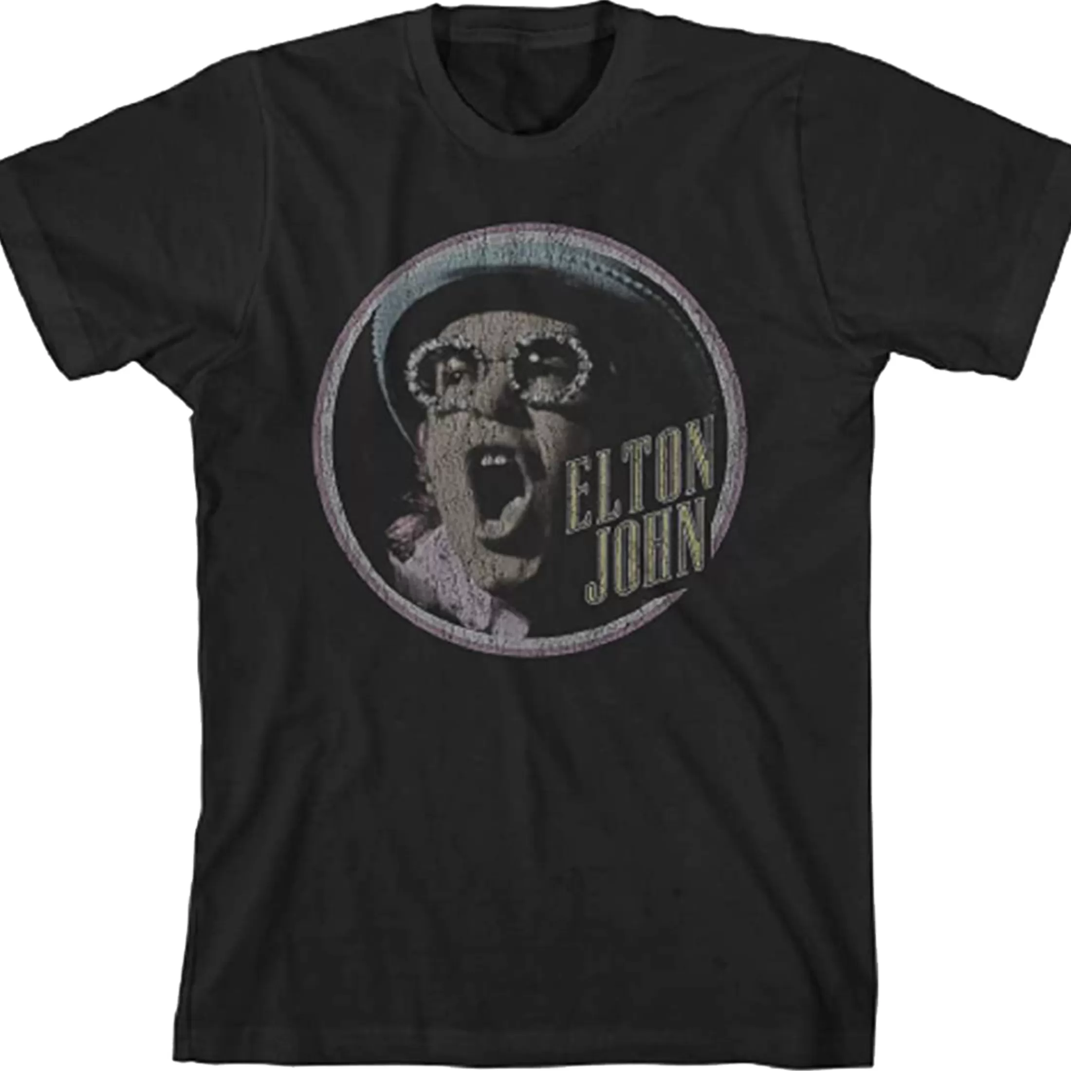 T-Shirt | Elton John<Liquid Blue Elton John Homage 2 Black T-Shirt