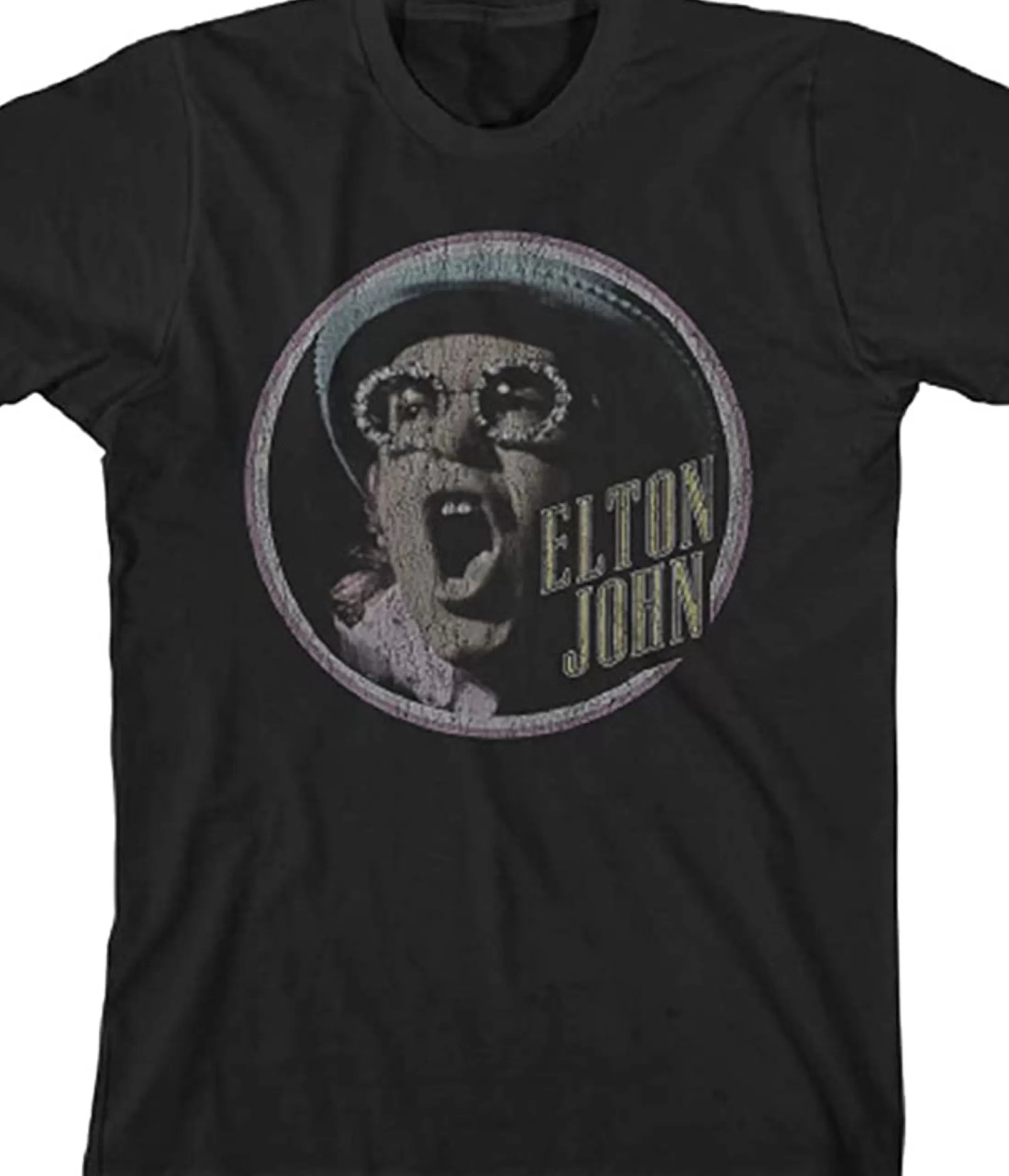 T-Shirt | Elton John<Liquid Blue Elton John Homage 2 Black T-Shirt