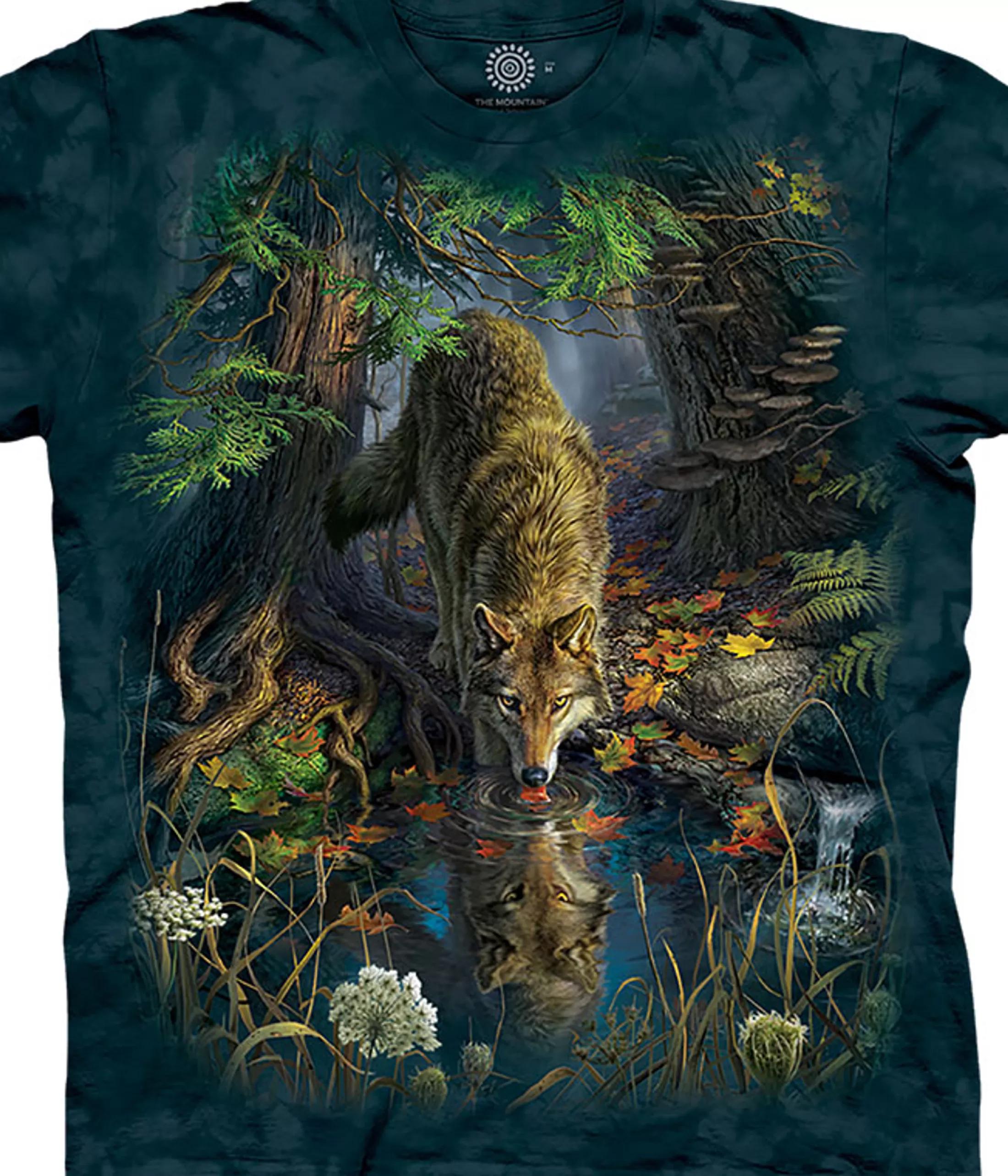 T-Shirt | Wolf Shirt Collection<Liquid Blue Enchanted Wolf Pool Classic Cotton T-Shirt