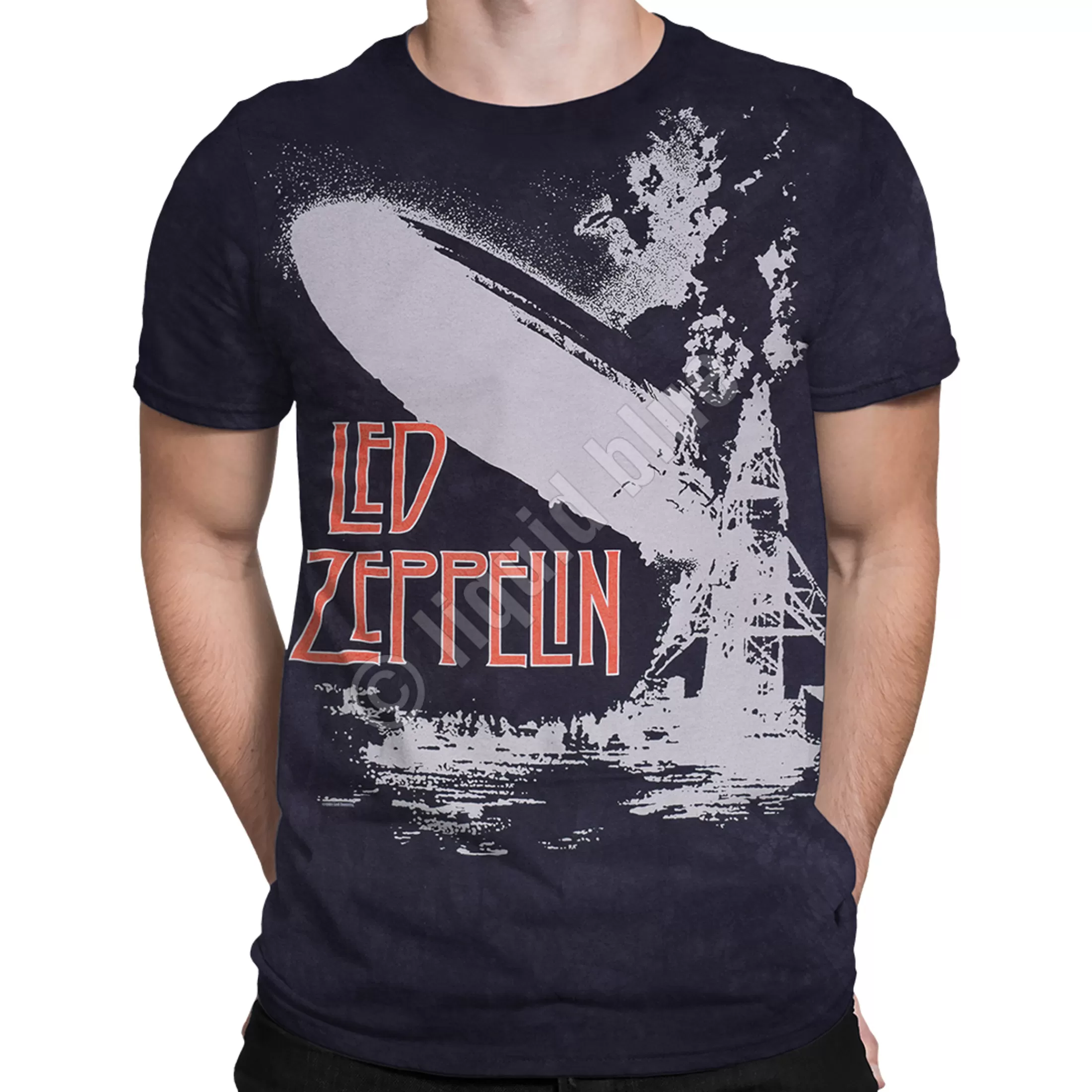 T-Shirt | Led Zeppelin<Liquid Blue Exploding Zeppelin Tie-Dye T-Shirt