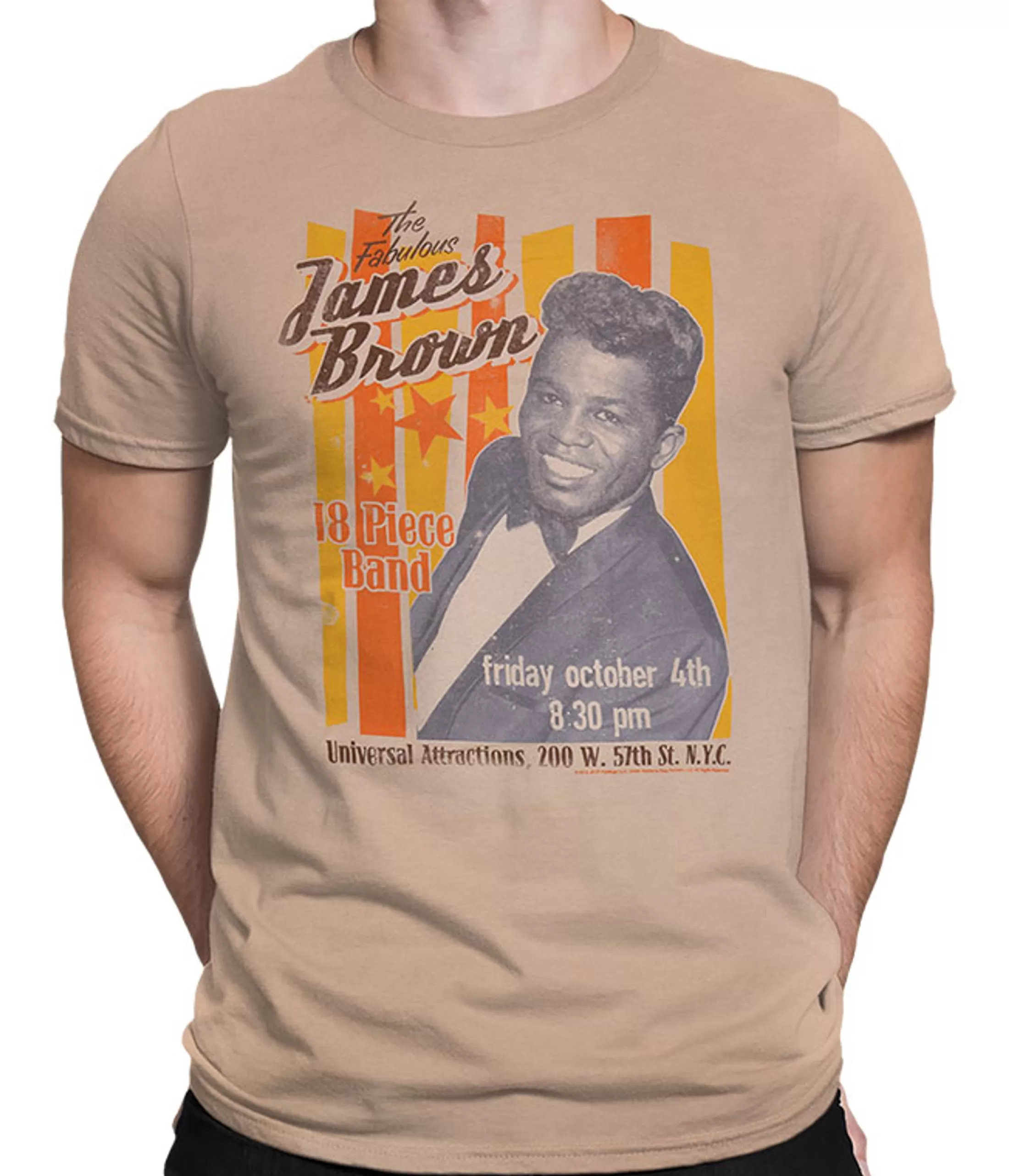 Athletic T-Shirt | James Brown<Liquid Blue Fabulous James Brown Tan Athletic T-Shirt