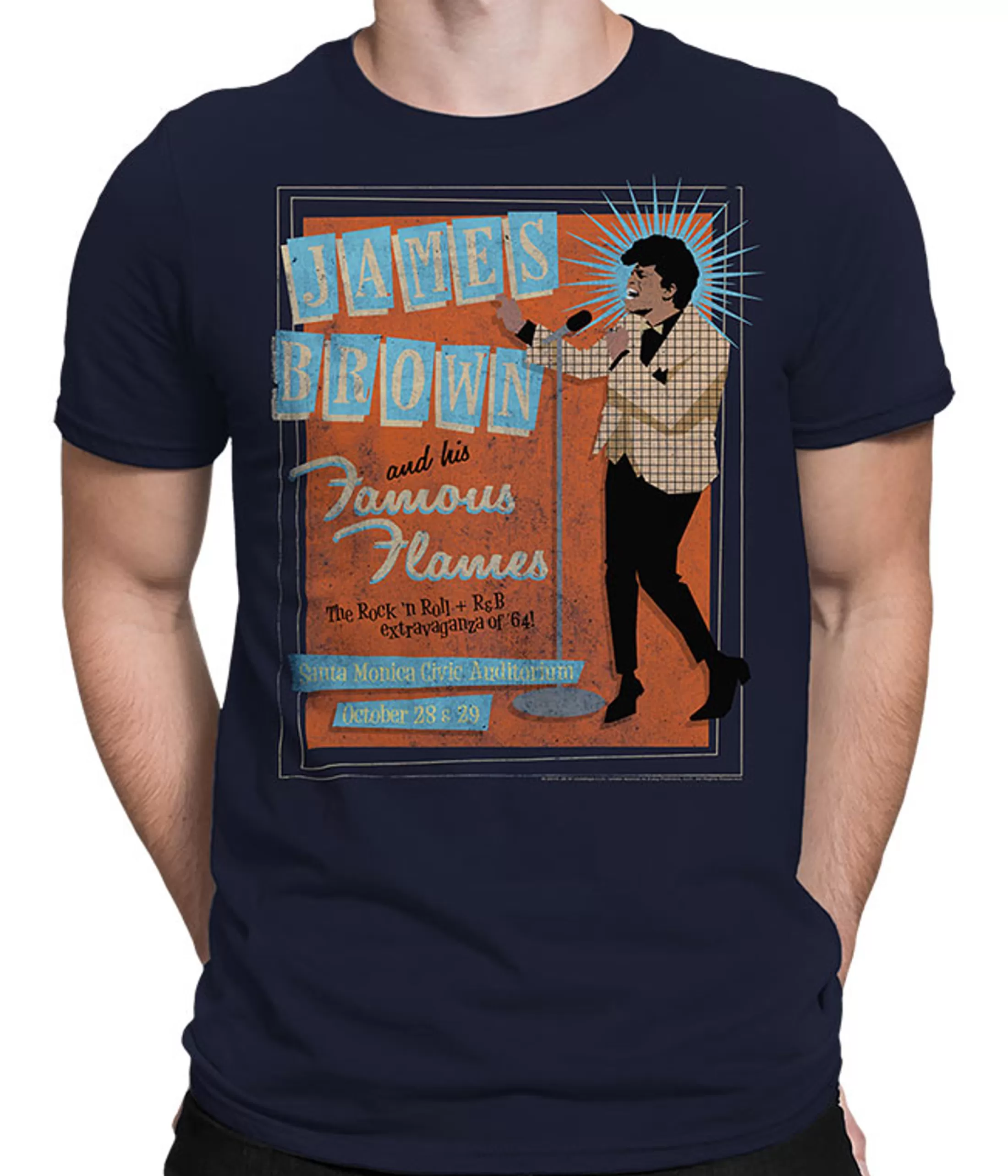 Athletic T-Shirt | James Brown<Liquid Blue Famous Flames Navy Athletic T-Shirt