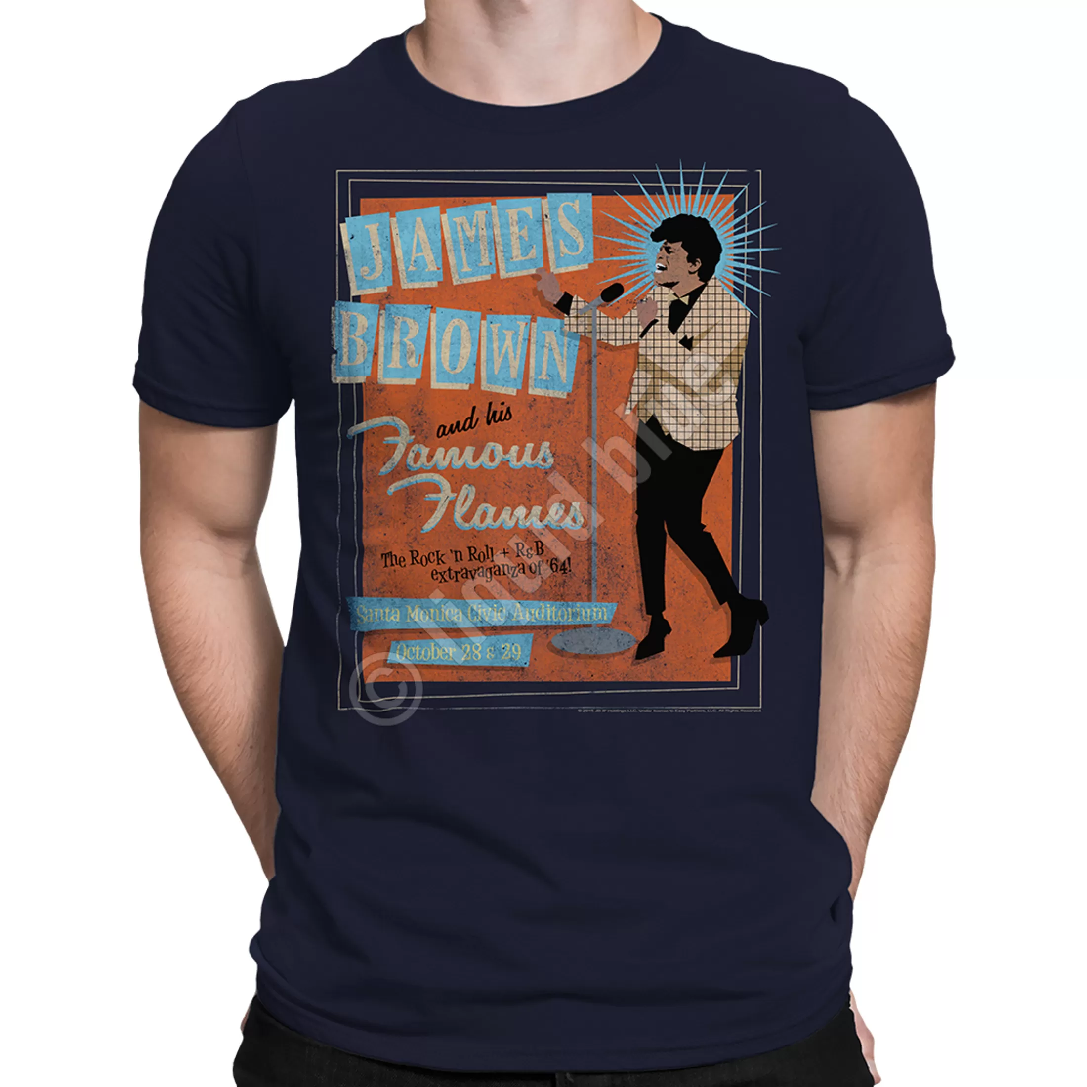 Athletic T-Shirt | James Brown<Liquid Blue Famous Flames Navy Athletic T-Shirt