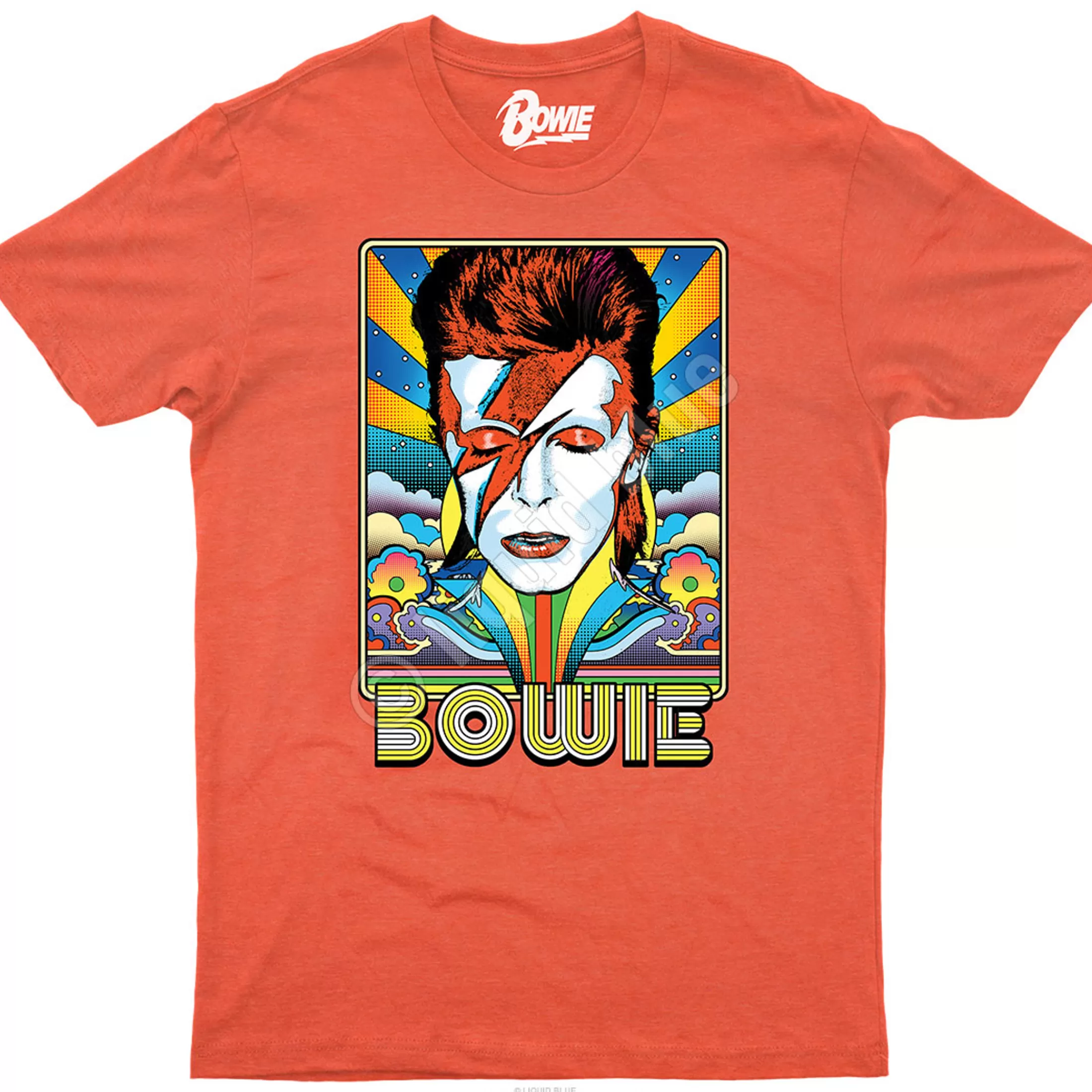 Poly-Cotton T-Shirt | David Bowie<Liquid Blue Fashion Orange Heather Poly-Cotton T-Shirt