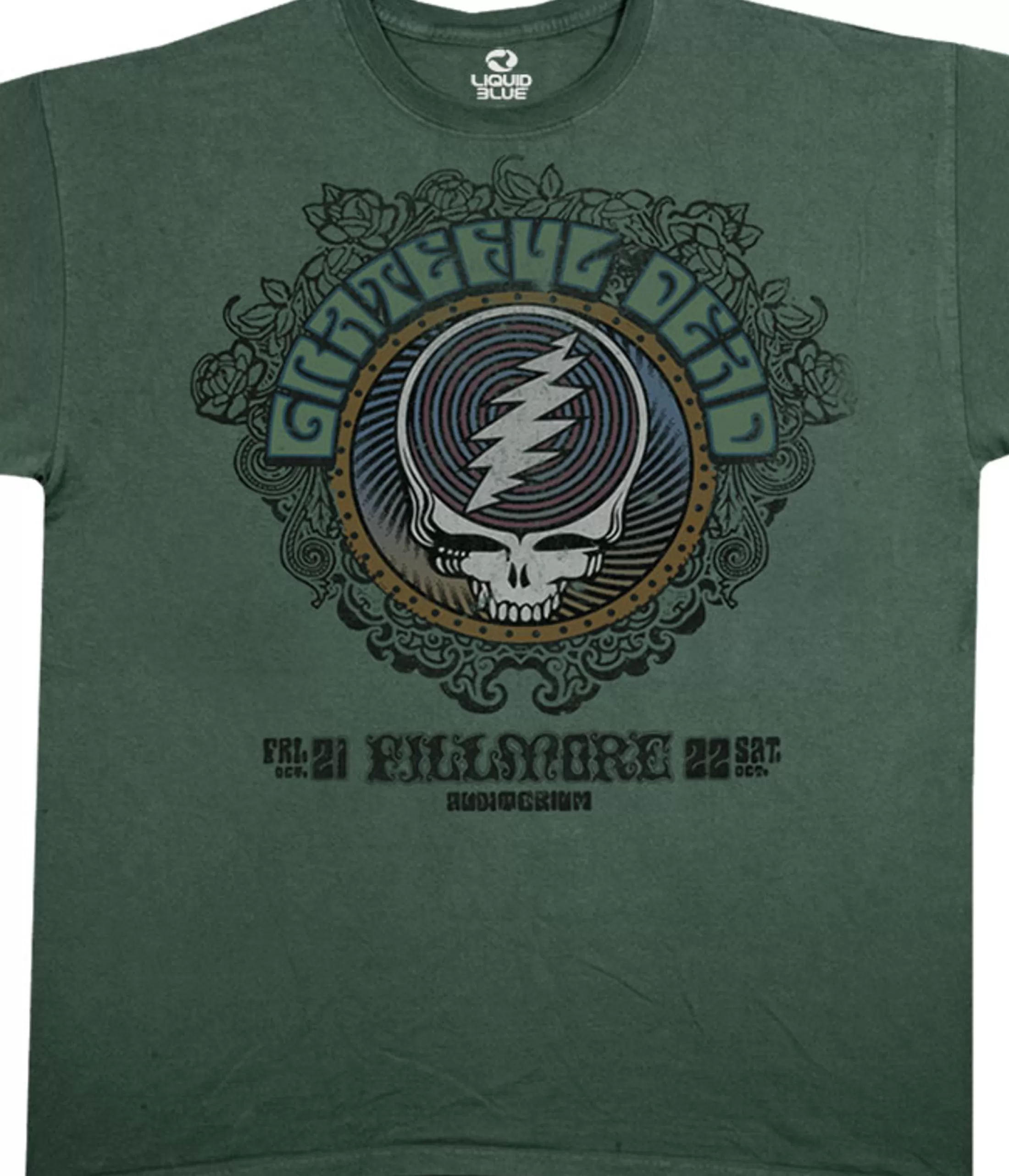 Athletic T-Shirt | Grateful Dead<Liquid Blue Fillmore Green Athletic T-Shirt