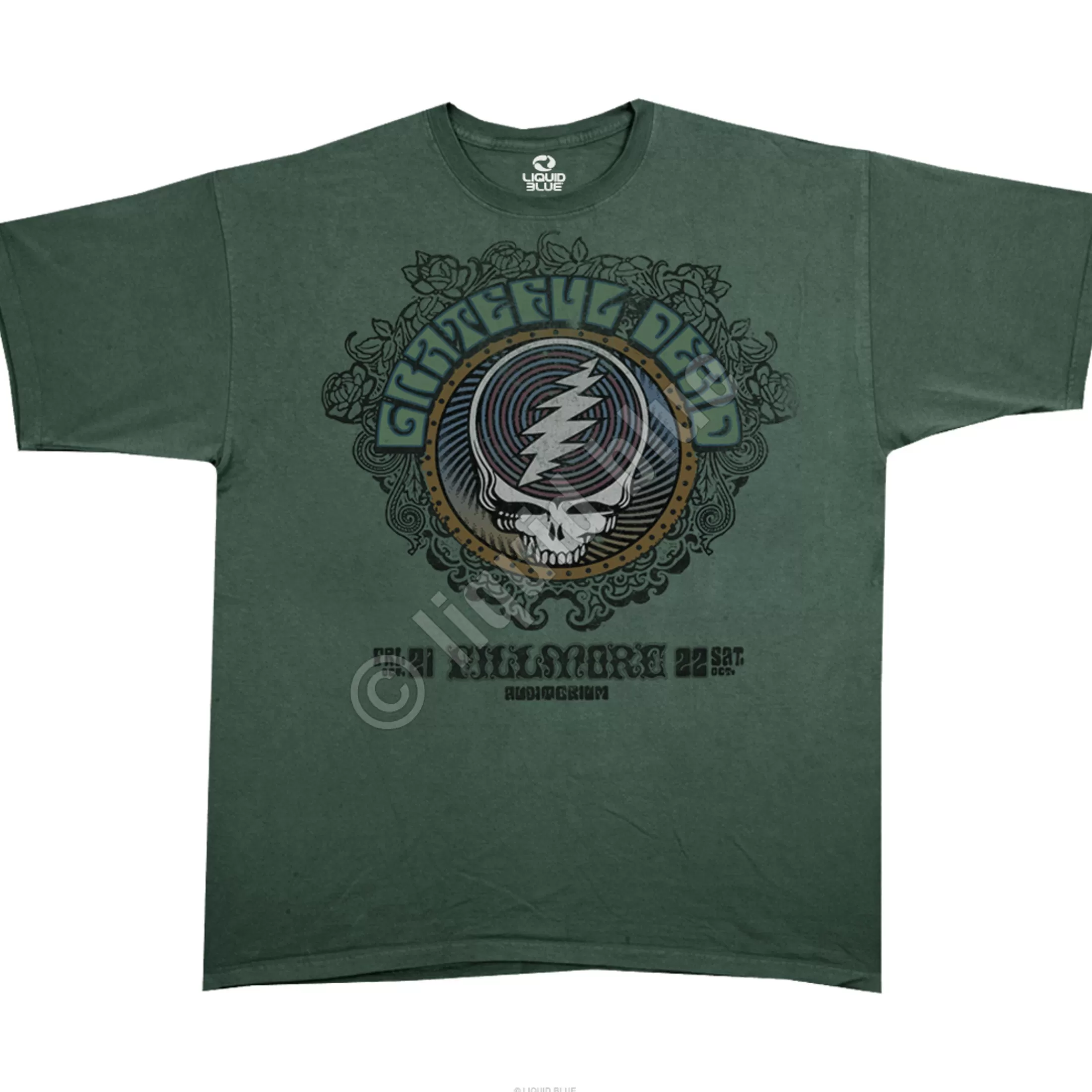 Athletic T-Shirt | Grateful Dead<Liquid Blue Fillmore Green Athletic T-Shirt