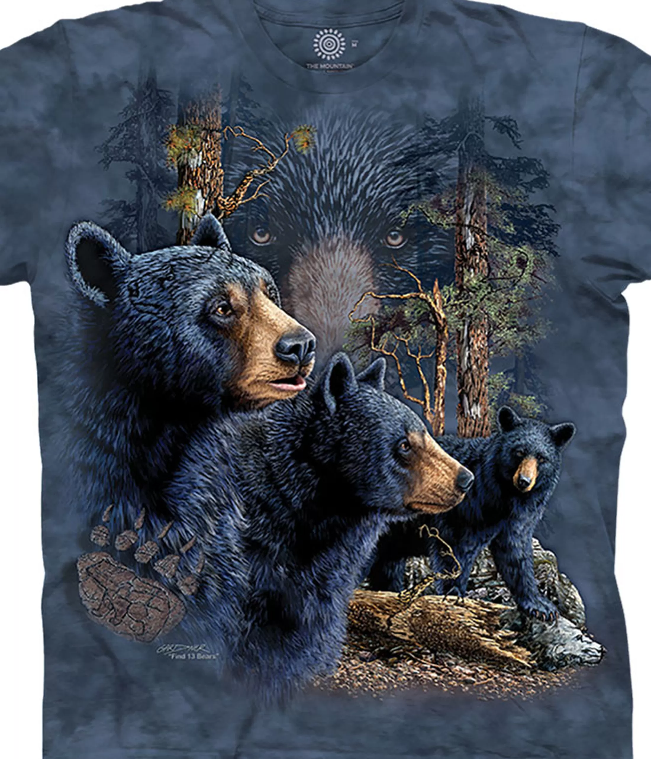 T-Shirt | North American Animals<Liquid Blue Find 13 Black Bears Classic Cotton T-Shirt