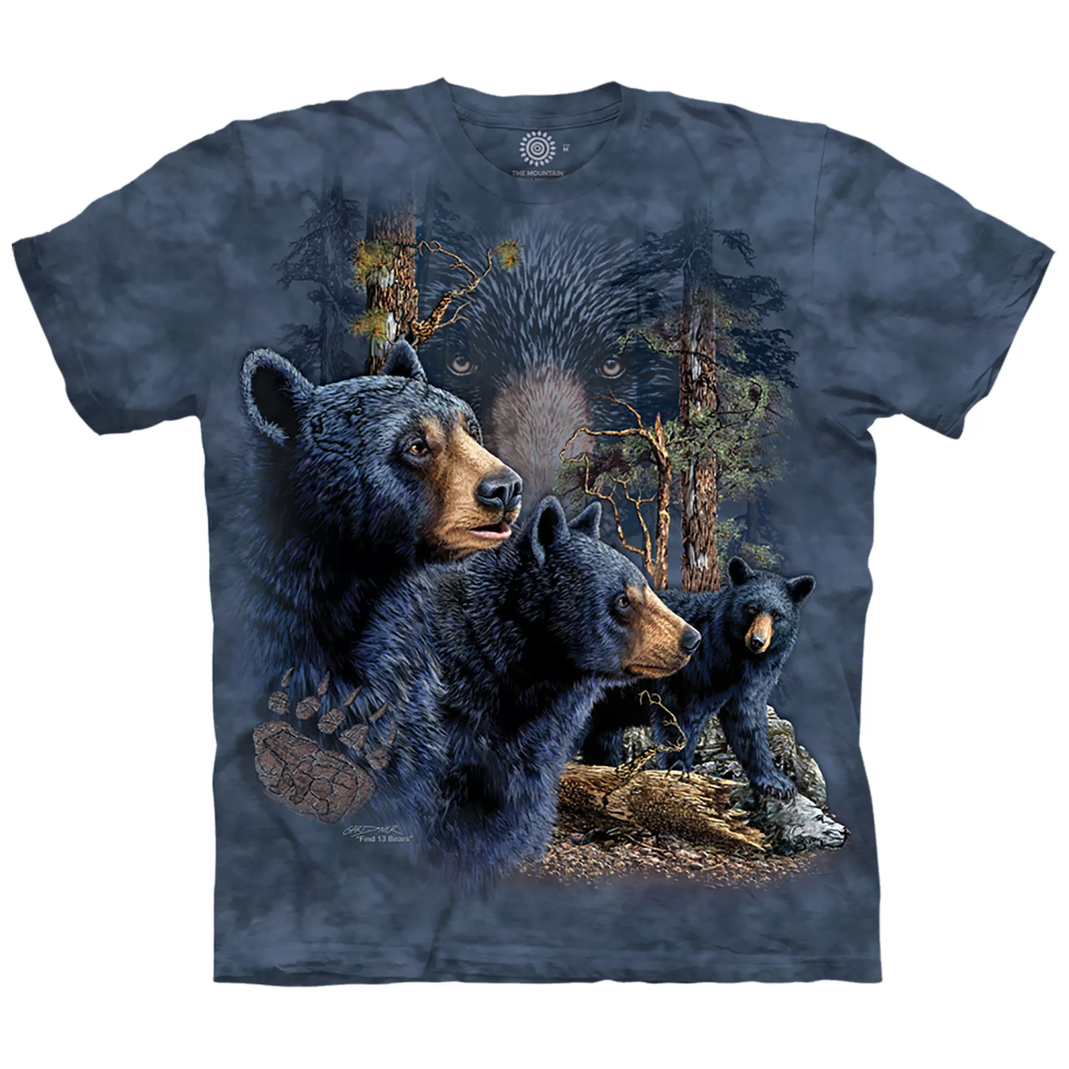 T-Shirt | North American Animals<Liquid Blue Find 13 Black Bears Classic Cotton T-Shirt