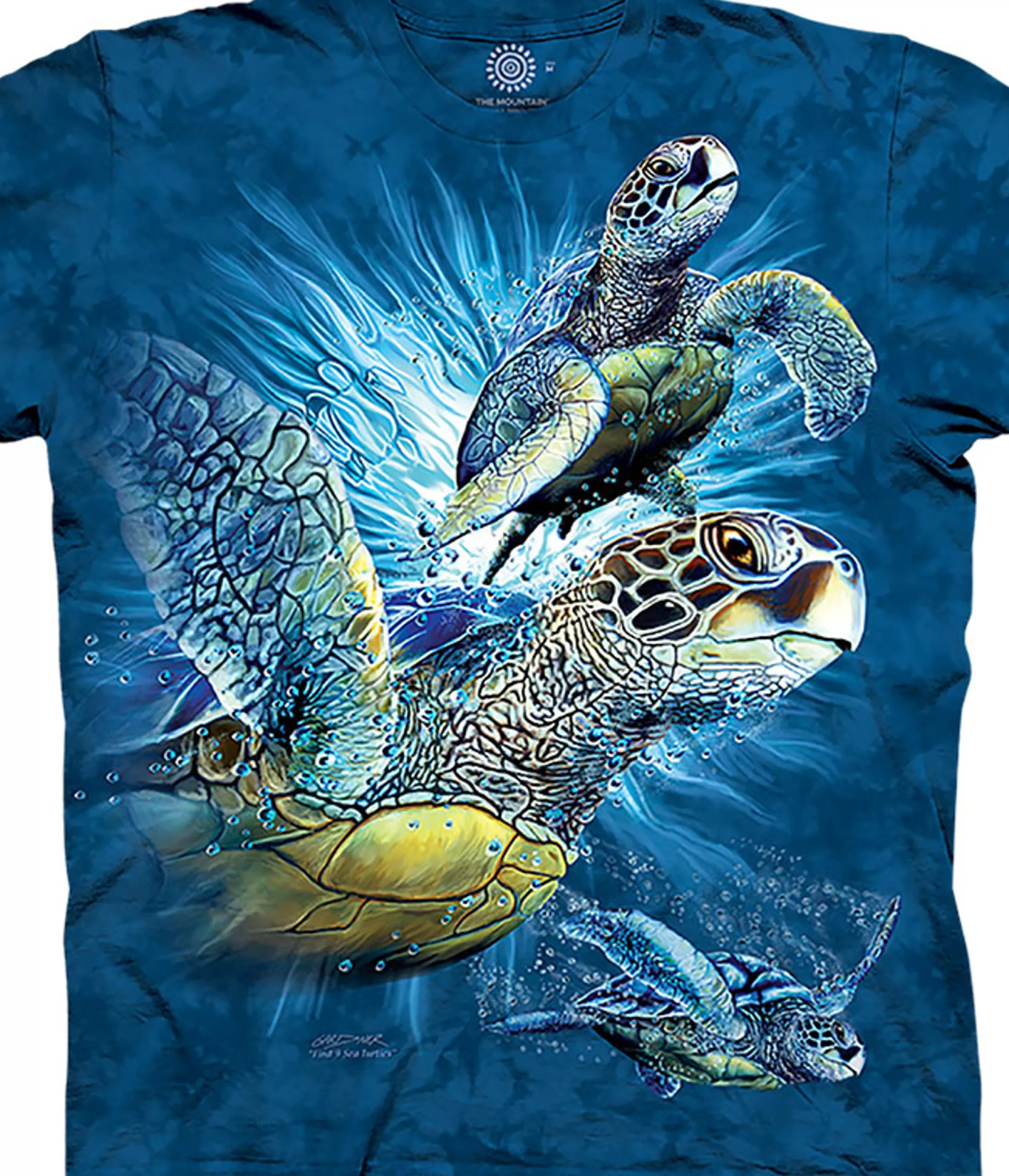 T-Shirt | Aquatic<Liquid Blue Find 9 Sea Turtles Classic Cotton T-Shirt