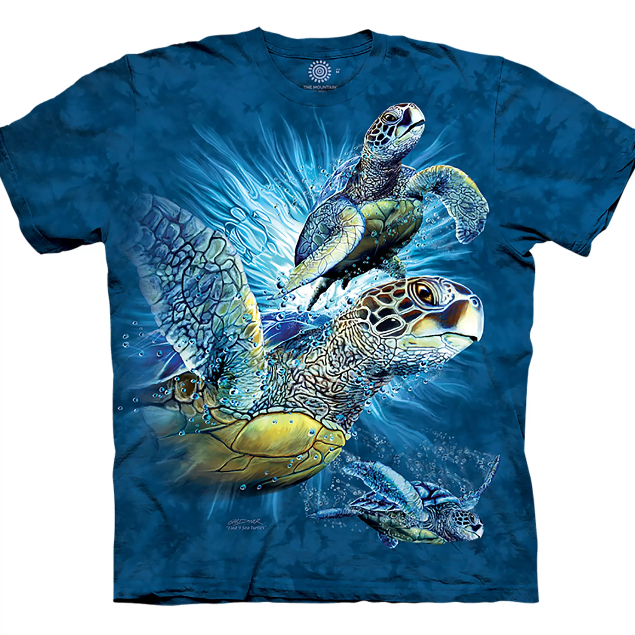 T-Shirt | Aquatic<Liquid Blue Find 9 Sea Turtles Classic Cotton T-Shirt