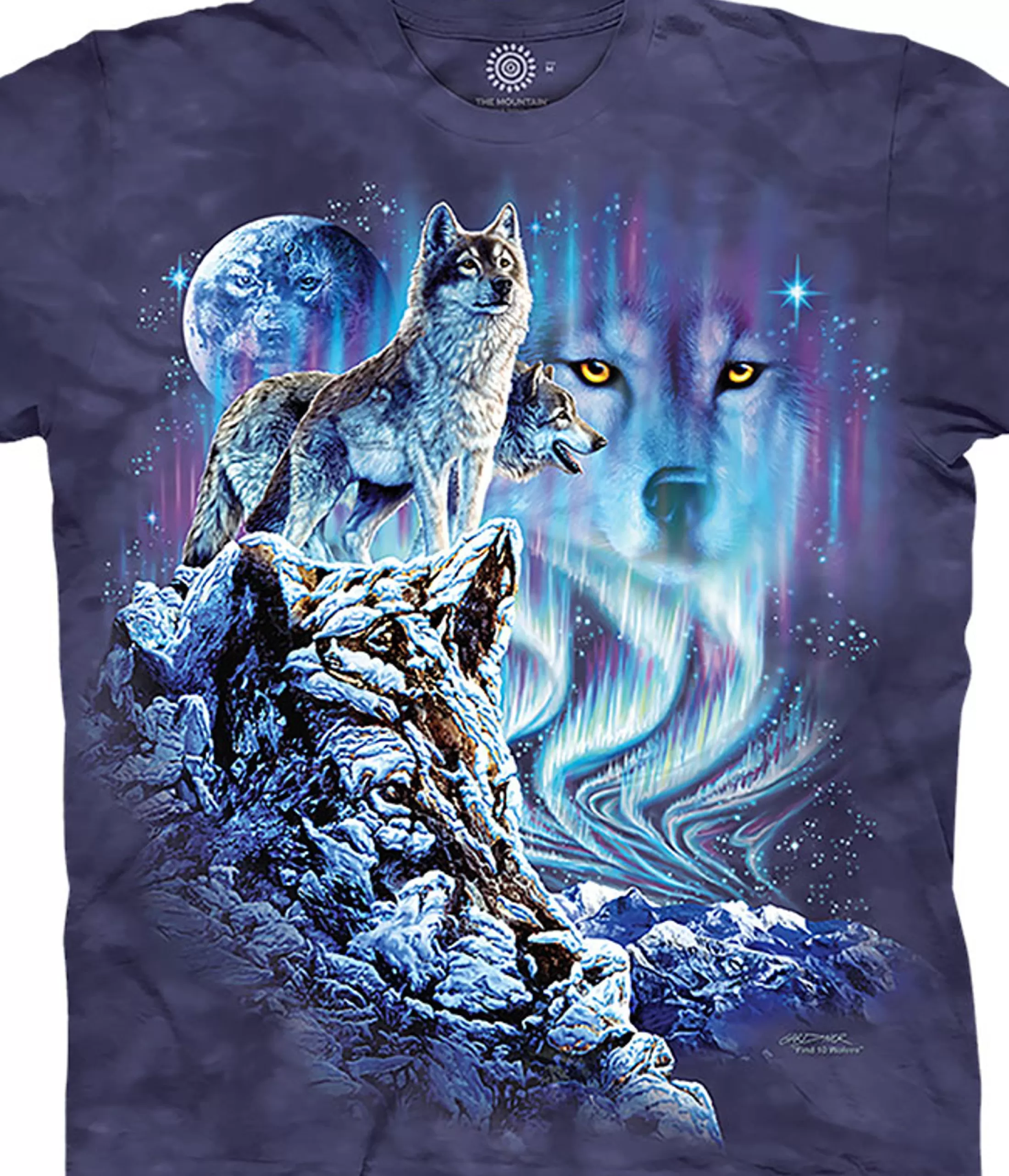 T-Shirt | Wolf Shirt Collection<Liquid Blue Find 10 Wolves Classic Cotton T-Shirt