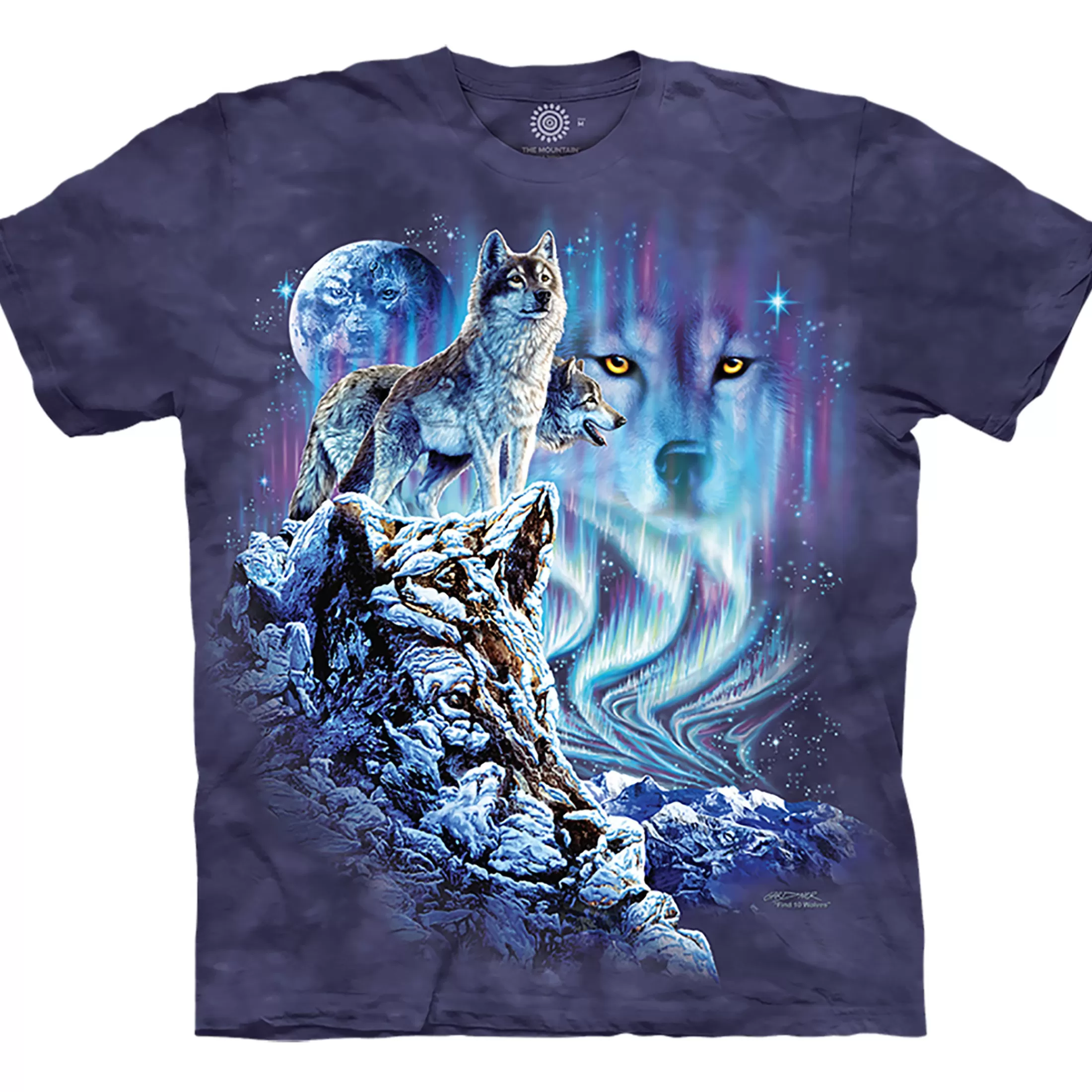 T-Shirt | Wolf Shirt Collection<Liquid Blue Find 10 Wolves Classic Cotton T-Shirt