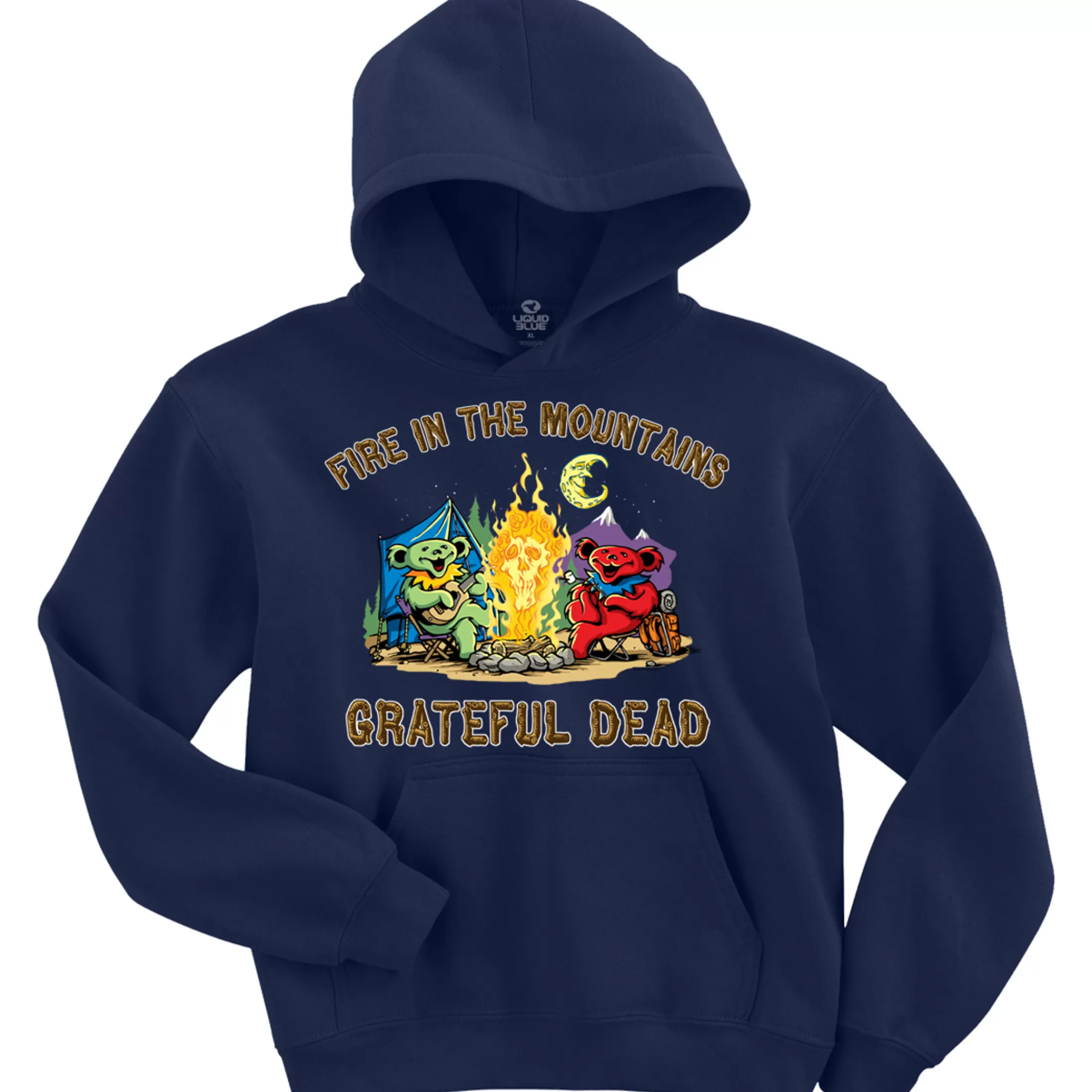 Hoodie | Grateful Dead<Liquid Blue Fire In The Mountain Navy Hoodie