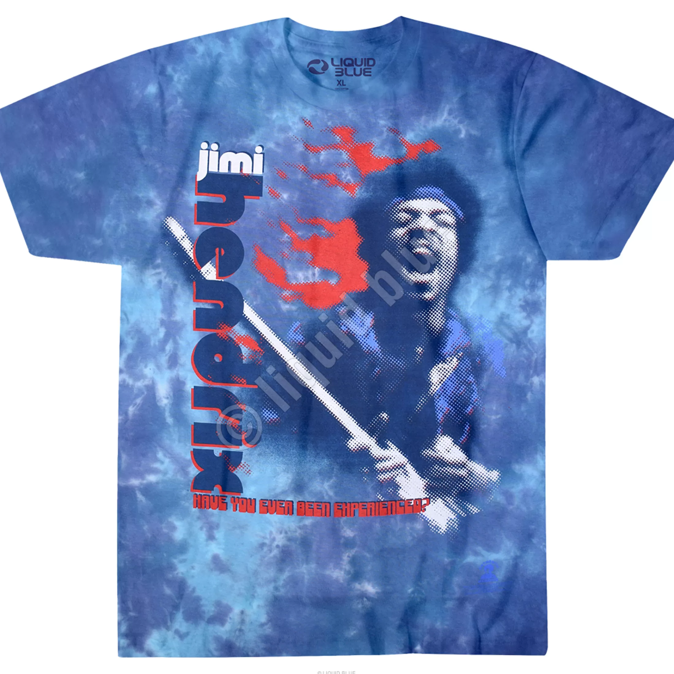 T-Shirt | Jimi Hendrix<Liquid Blue Fire Tie-Dye T-Shirt