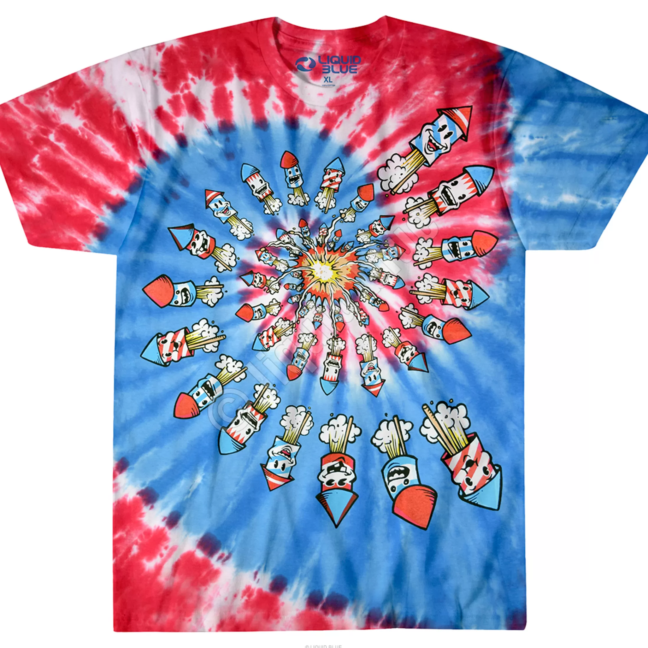 T-Shirt | Americana<Liquid Blue Fireworks Spiral Tie-Dye T-Shirt