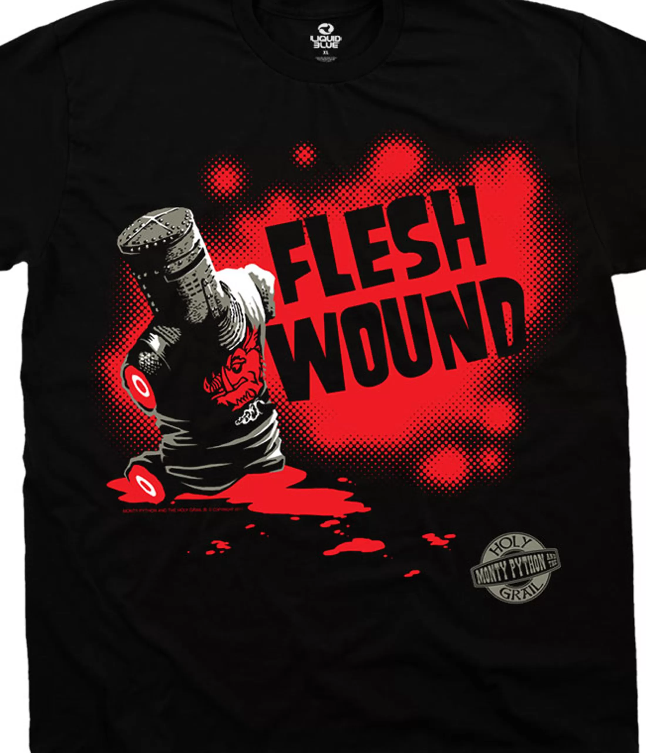 T-Shirt | Monty Python<Liquid Blue Flesh Wound Black T-Shirt