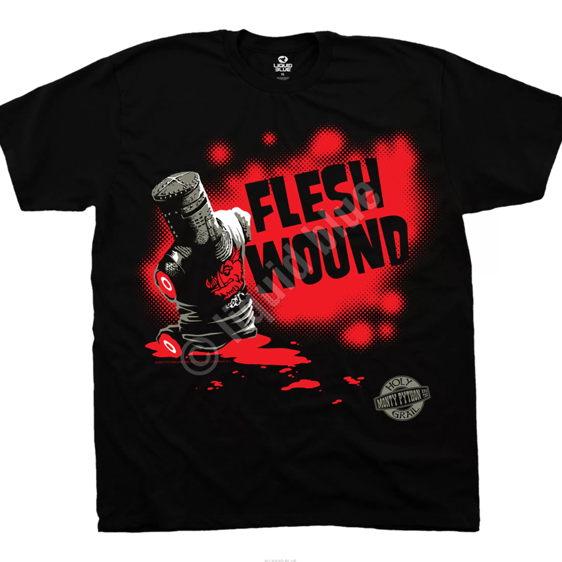 T-Shirt | Monty Python<Liquid Blue Flesh Wound Black T-Shirt