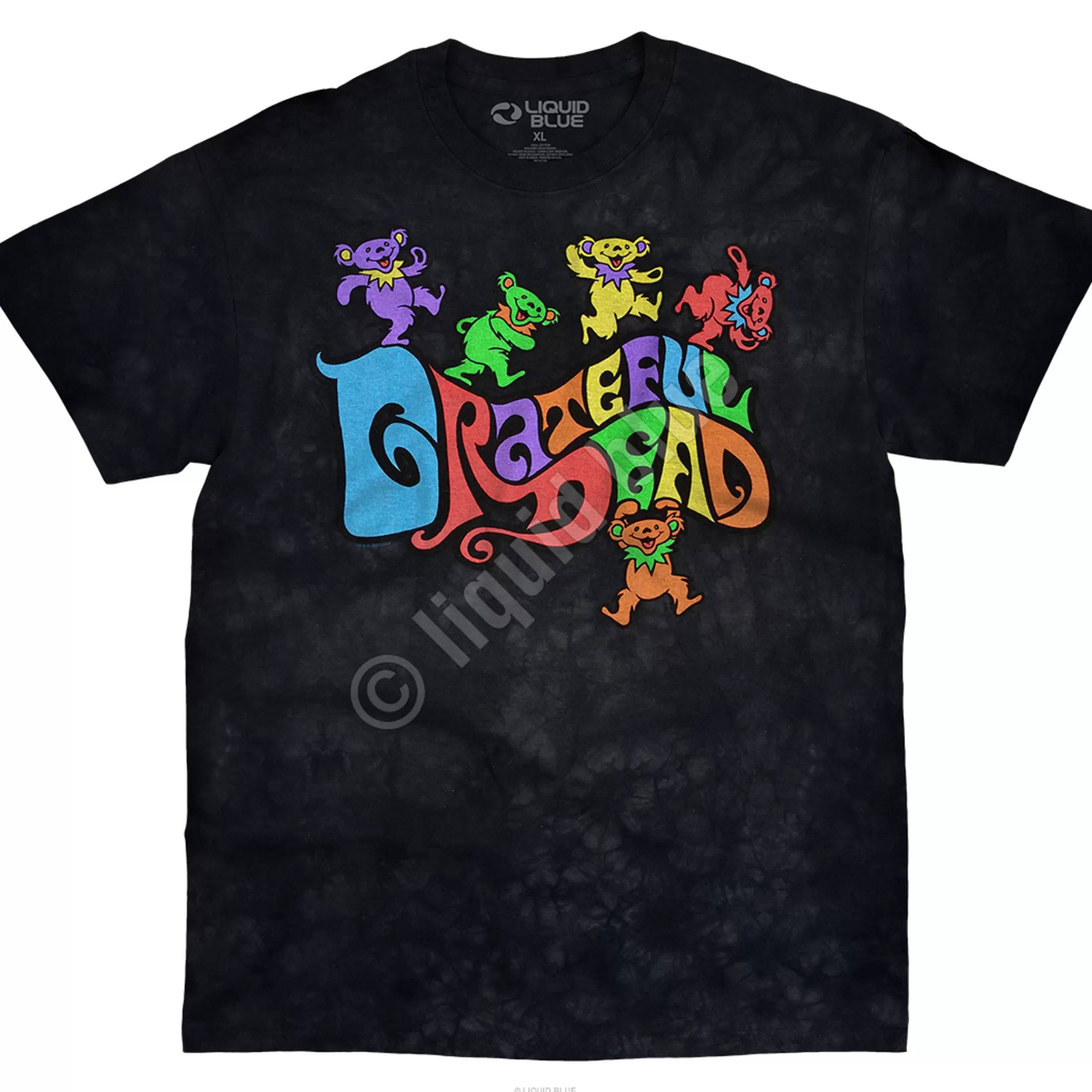 T-Shirt | Grateful Dead<Liquid Blue Flipside Bears Tie-Dye T-Shirt