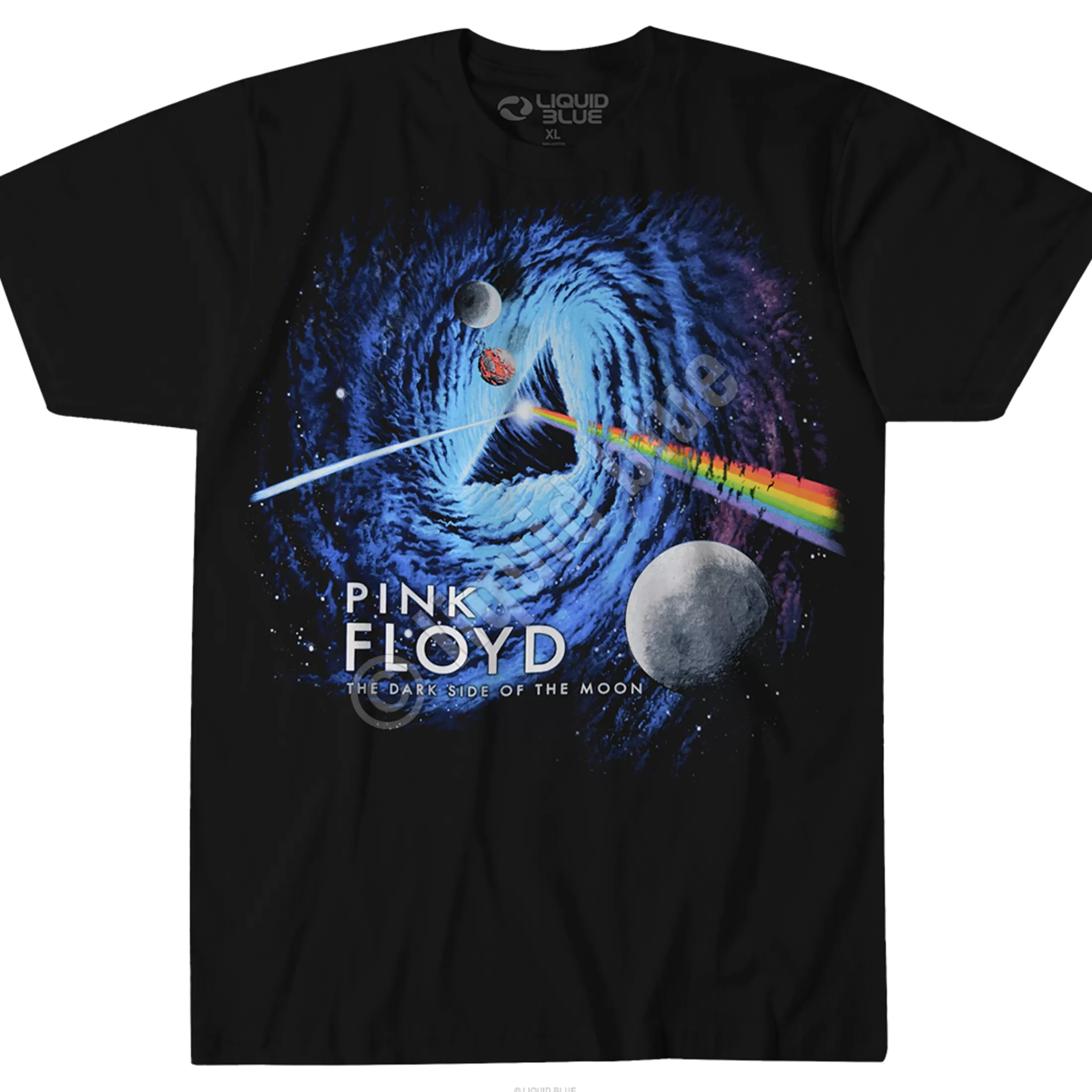 T-Shirt | Pink Floyd<Liquid Blue Floyd Black Hole Black T-Shirt