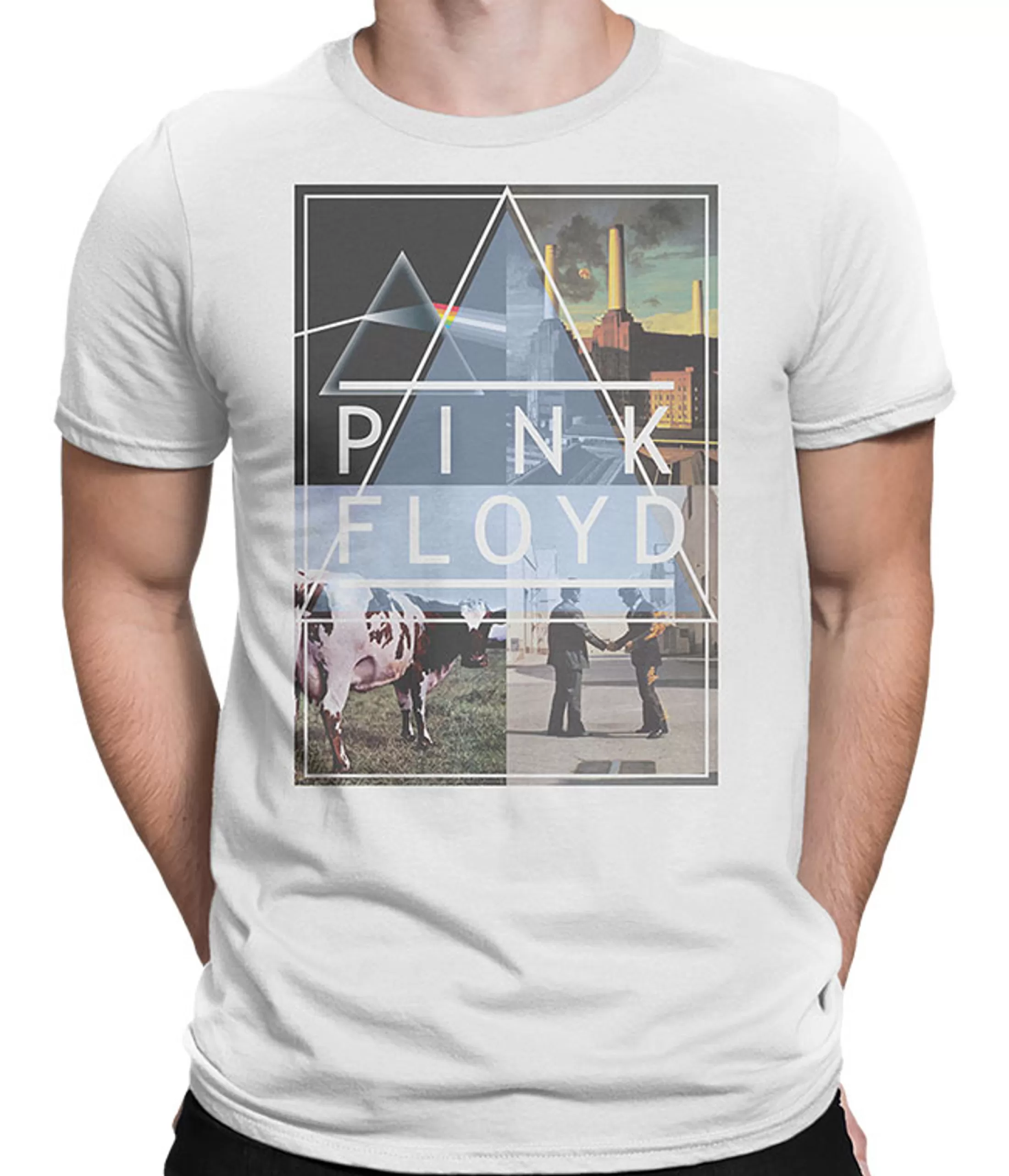 Athletic T-Shirt | Pink Floyd<Liquid Blue Floyd Classics White Athletic T-Shirt