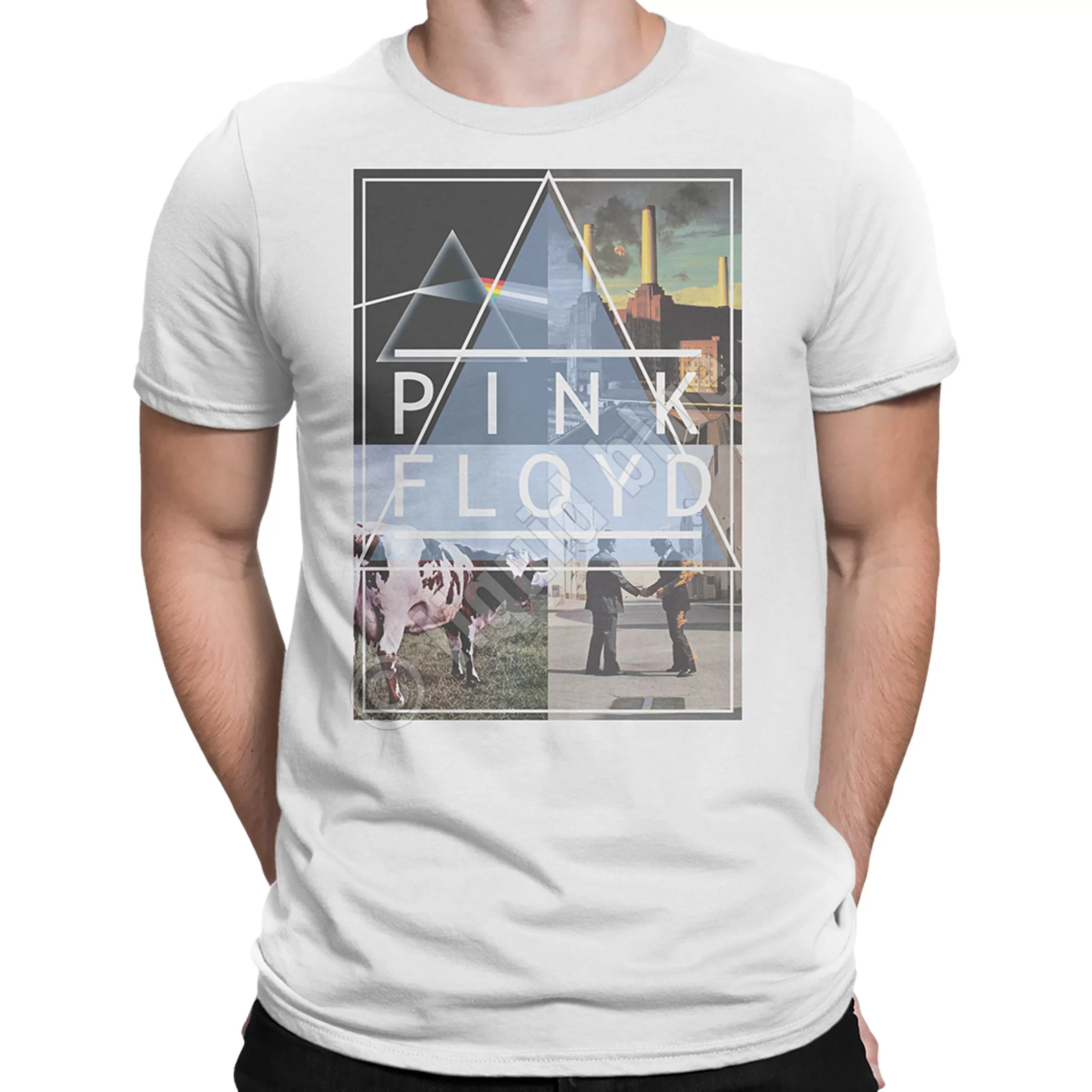 Athletic T-Shirt | Pink Floyd<Liquid Blue Floyd Classics White Athletic T-Shirt