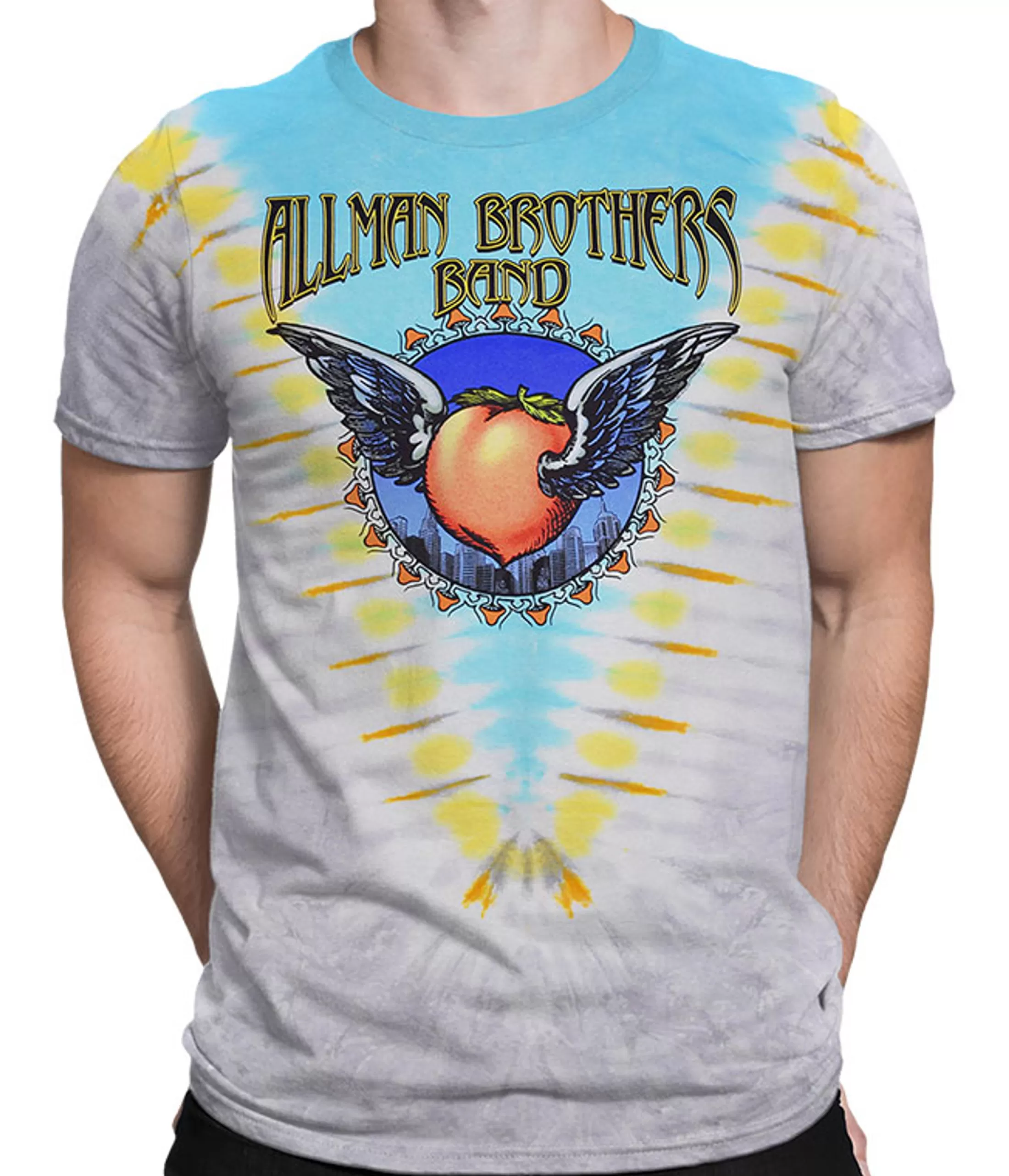 T-Shirt | Allman Brothers<Liquid Blue Flying Peach V Tie-Dye T-Shirt