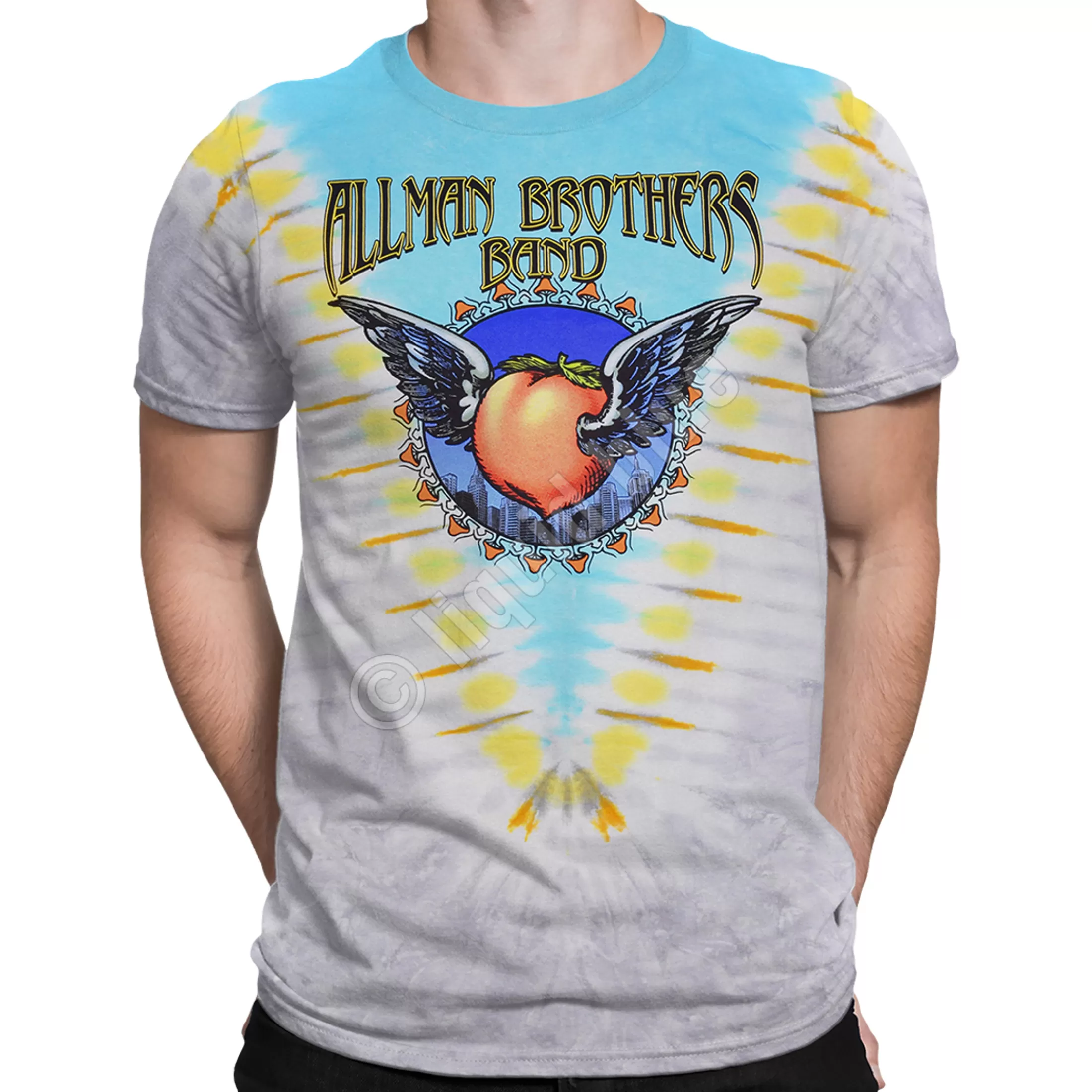 T-Shirt | Allman Brothers<Liquid Blue Flying Peach V Tie-Dye T-Shirt