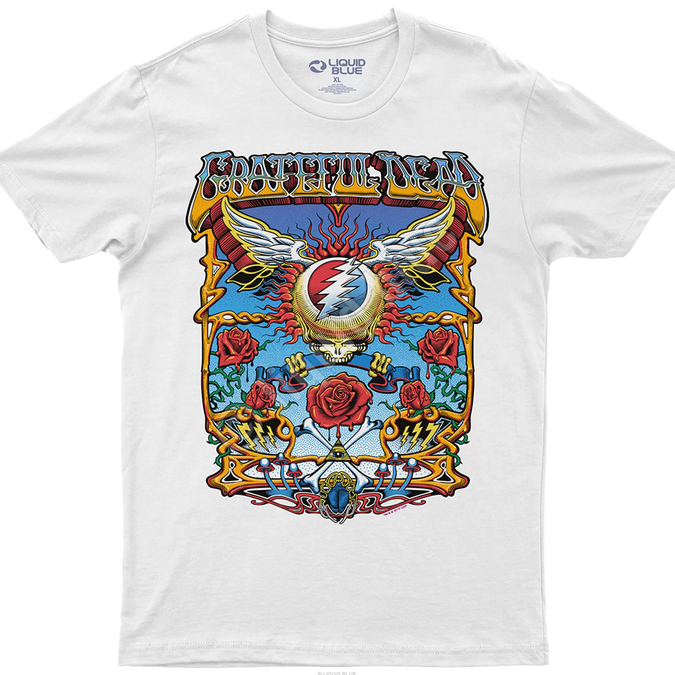 Athletic T-Shirt | Grateful Dead<Liquid Blue Flying SYF White Athletic T-Shirt