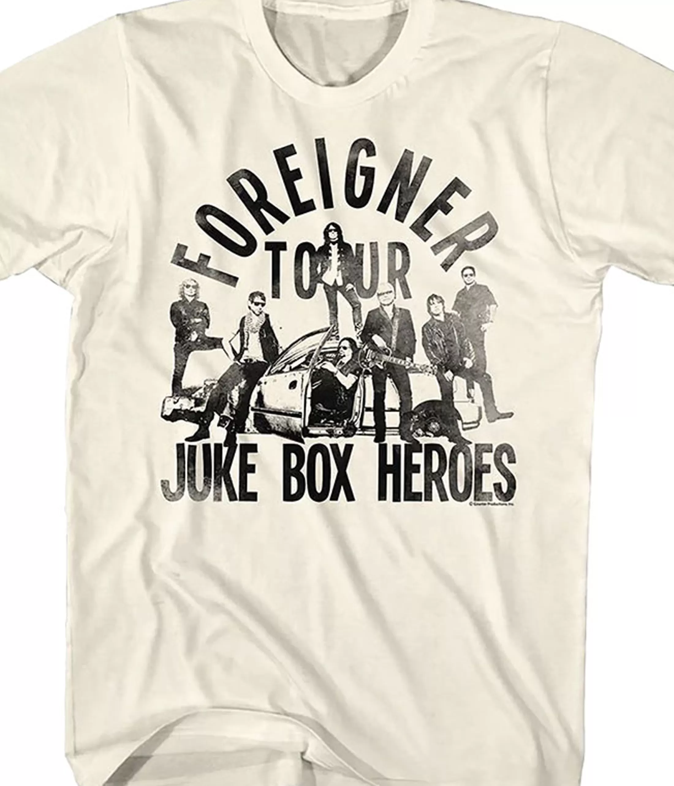 T-Shirt | Foreigner<Liquid Blue Foreigner Juke Box Heroes Tan T-Shirt