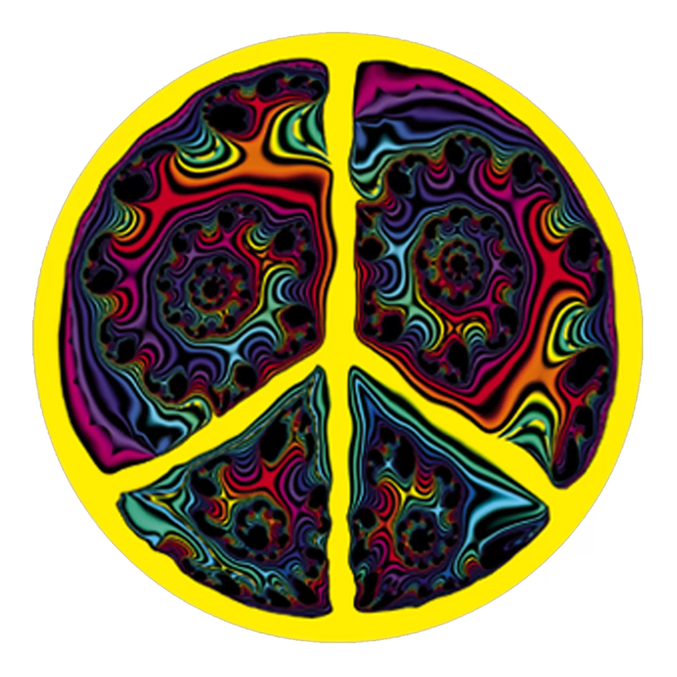 Woodstock<Liquid Blue Fractal Peace Sticker