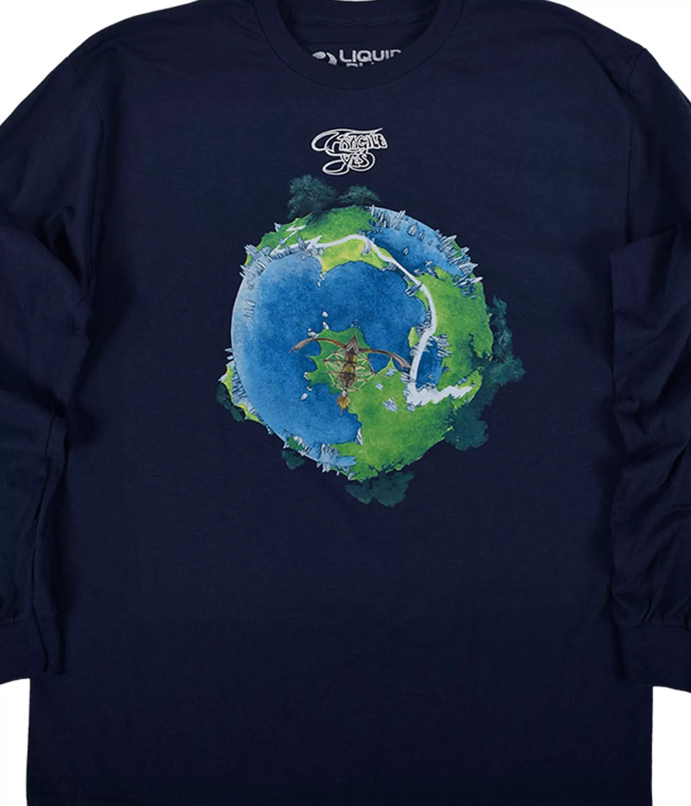 Long Sleeve | Yes<Liquid Blue Fragile Navy Long Sleeve T-Shirt