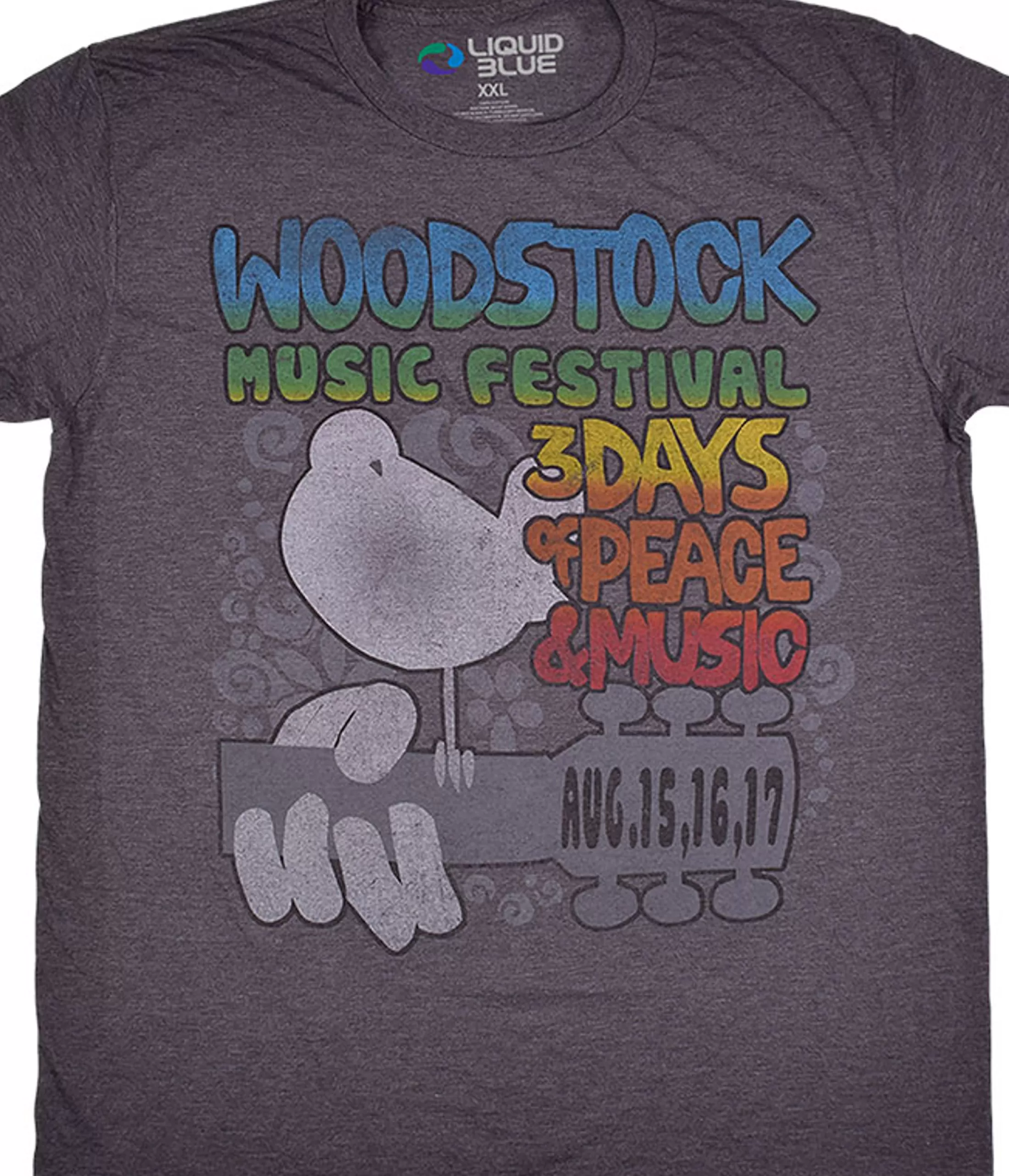 Poly-Cotton T-Shirt | Woodstock<Liquid Blue Freedom Festival Dark Heather Poly-Cotton T-Shirt