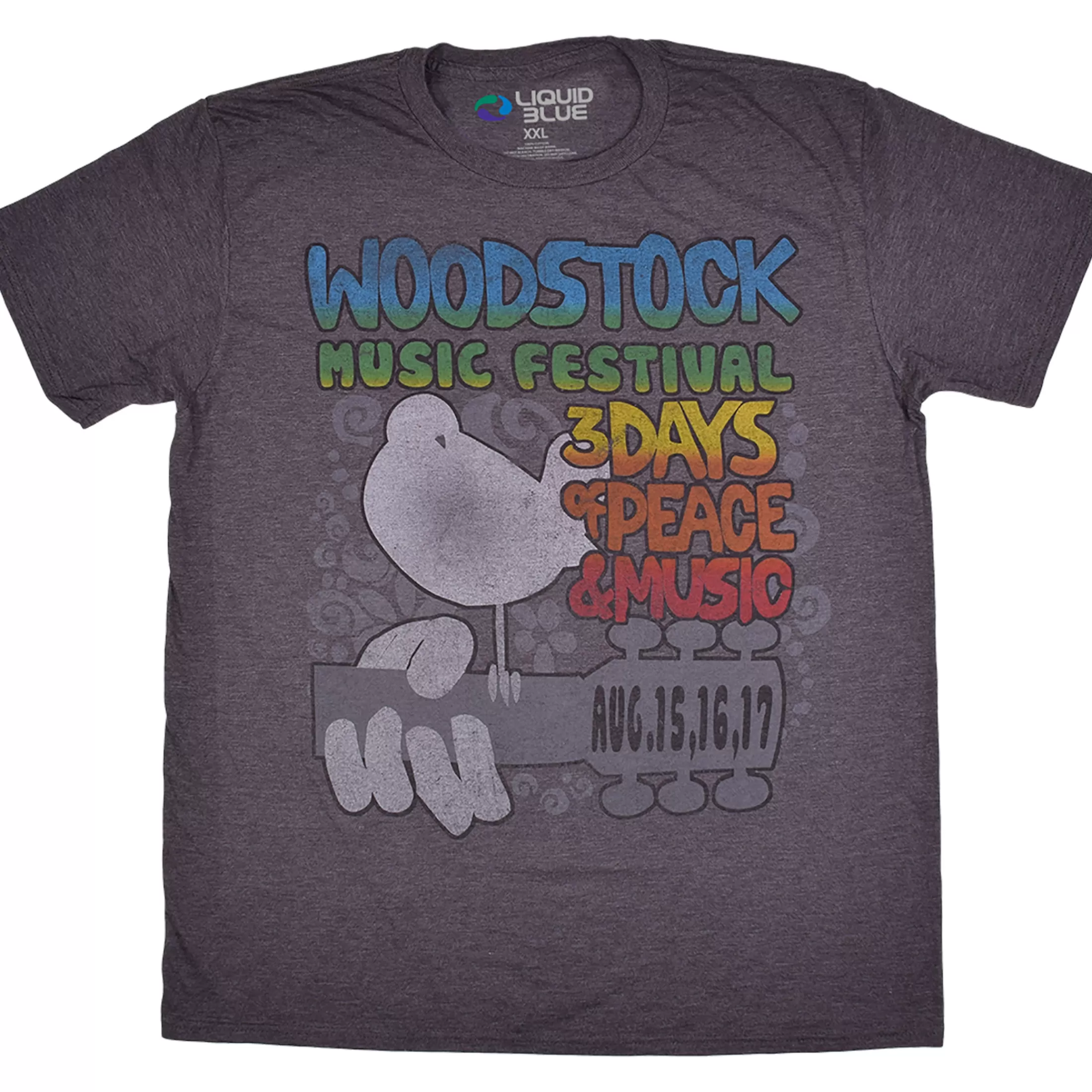 Poly-Cotton T-Shirt | Woodstock<Liquid Blue Freedom Festival Dark Heather Poly-Cotton T-Shirt