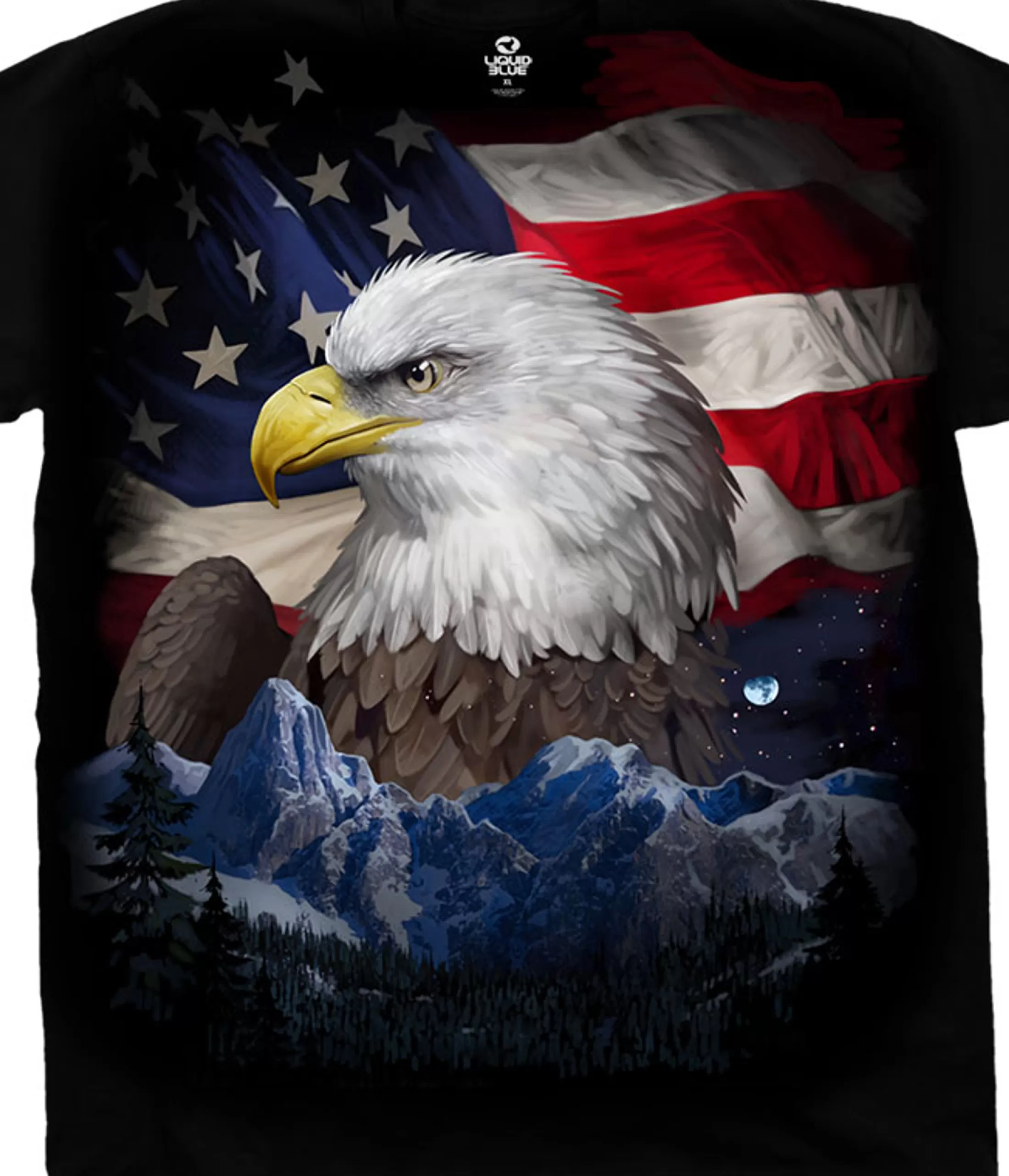 T-Shirt | American Wildlife<Liquid Blue Freedom Flyer Black T-Shirt