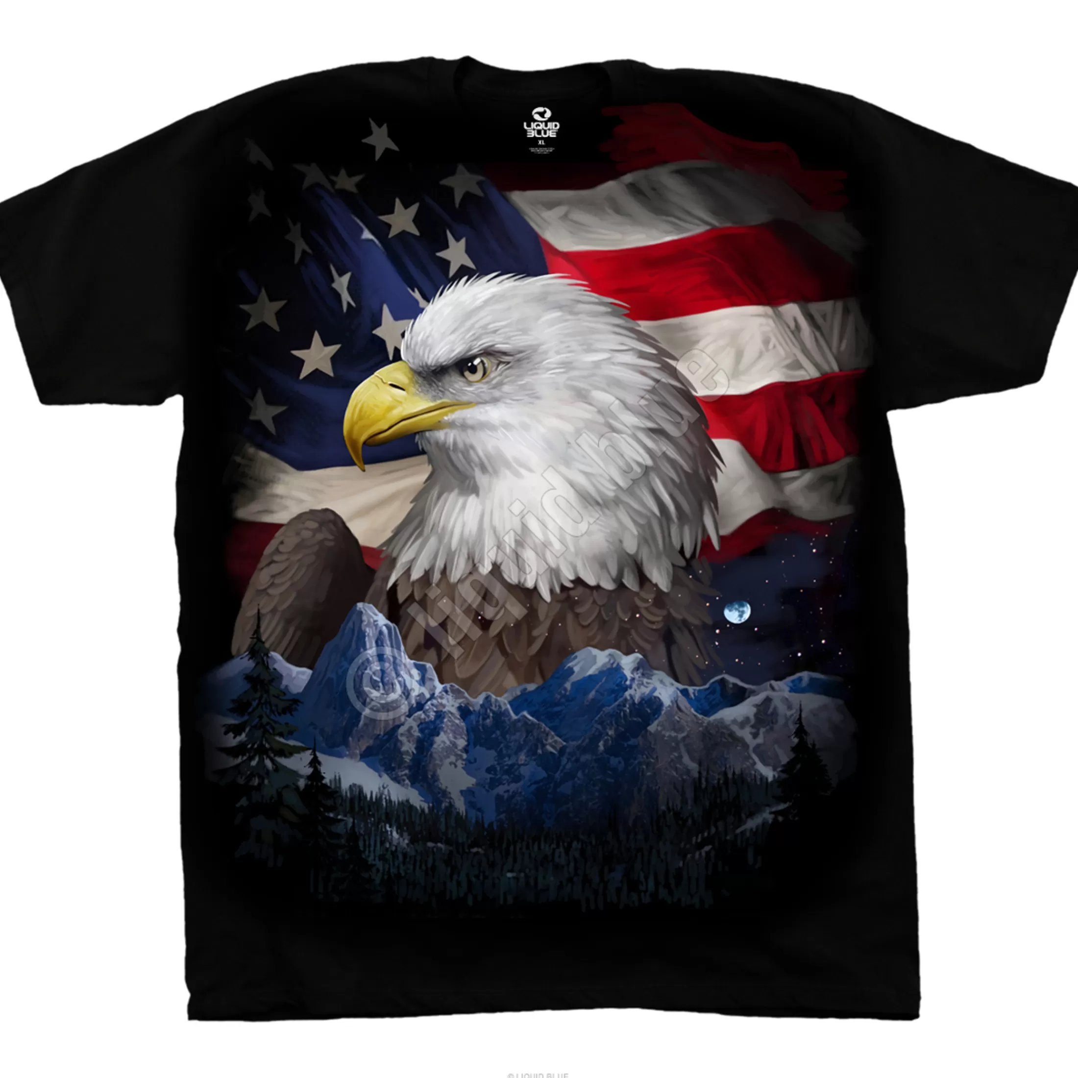 T-Shirt | American Wildlife<Liquid Blue Freedom Flyer Black T-Shirt