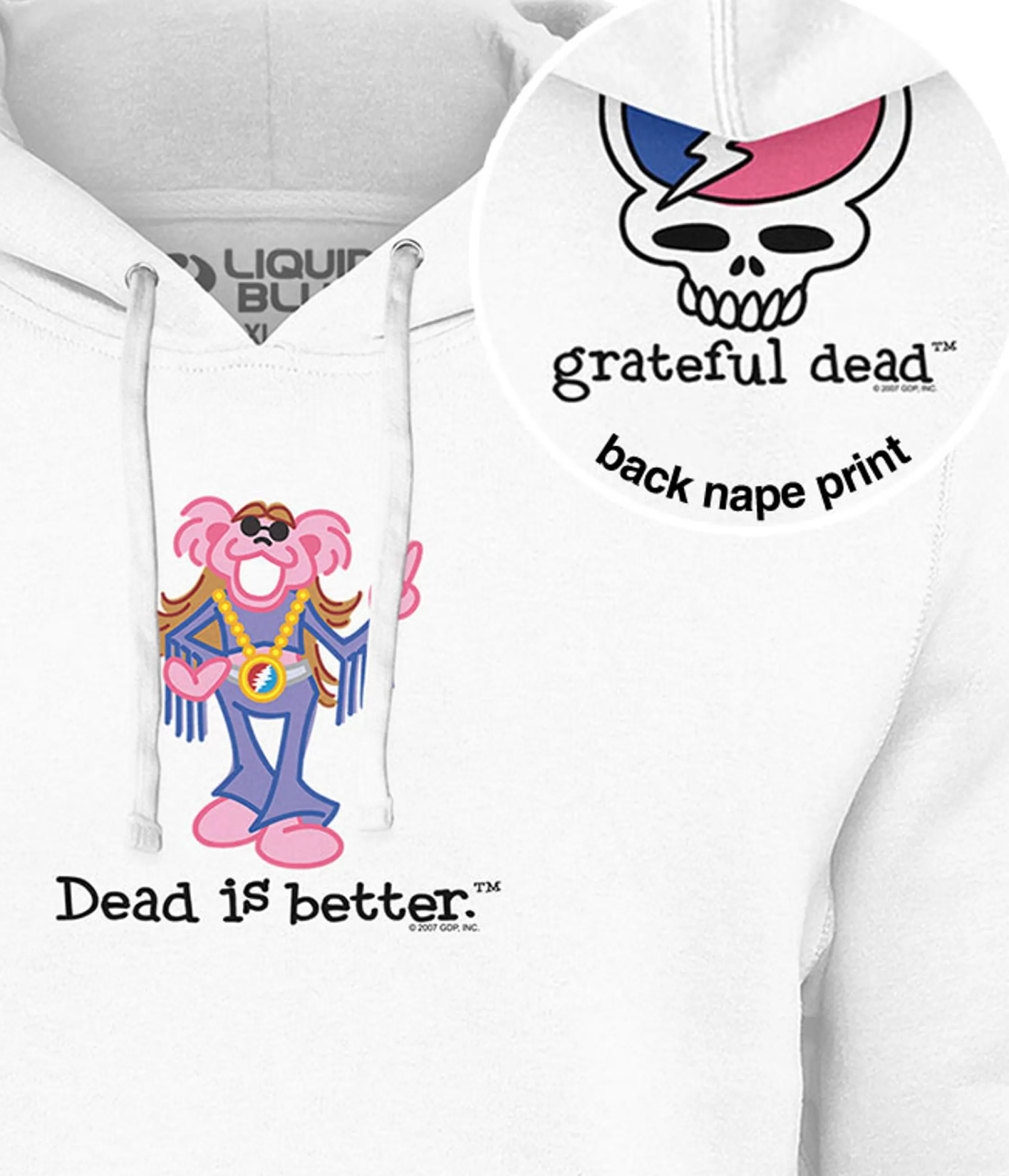 Hoodie | Grateful Dead<Liquid Blue Fringe Dead Is Better Hoodie