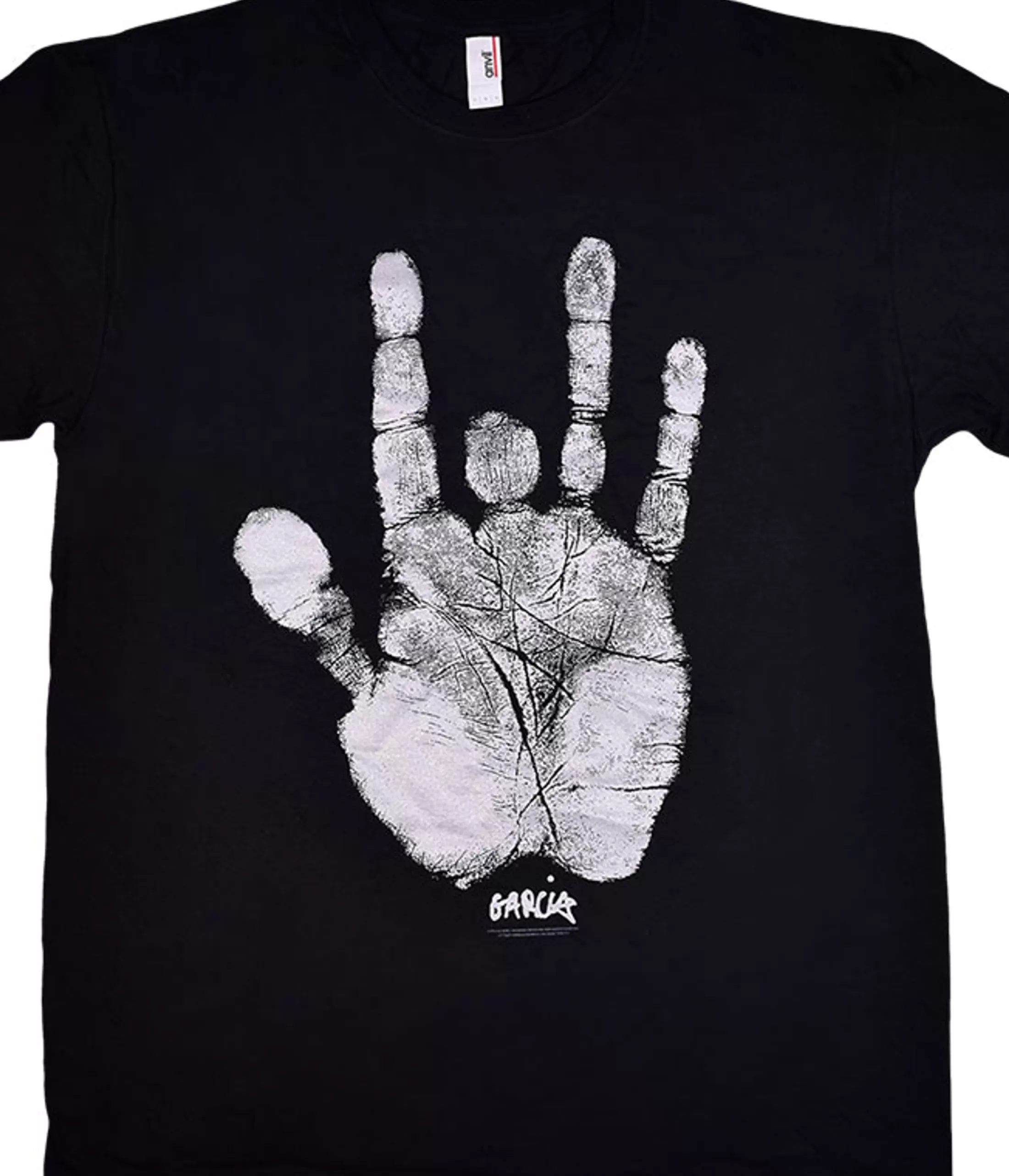 T-Shirt | Jerry Garcia<Liquid Blue Garcia Handprint Black T-Shirt