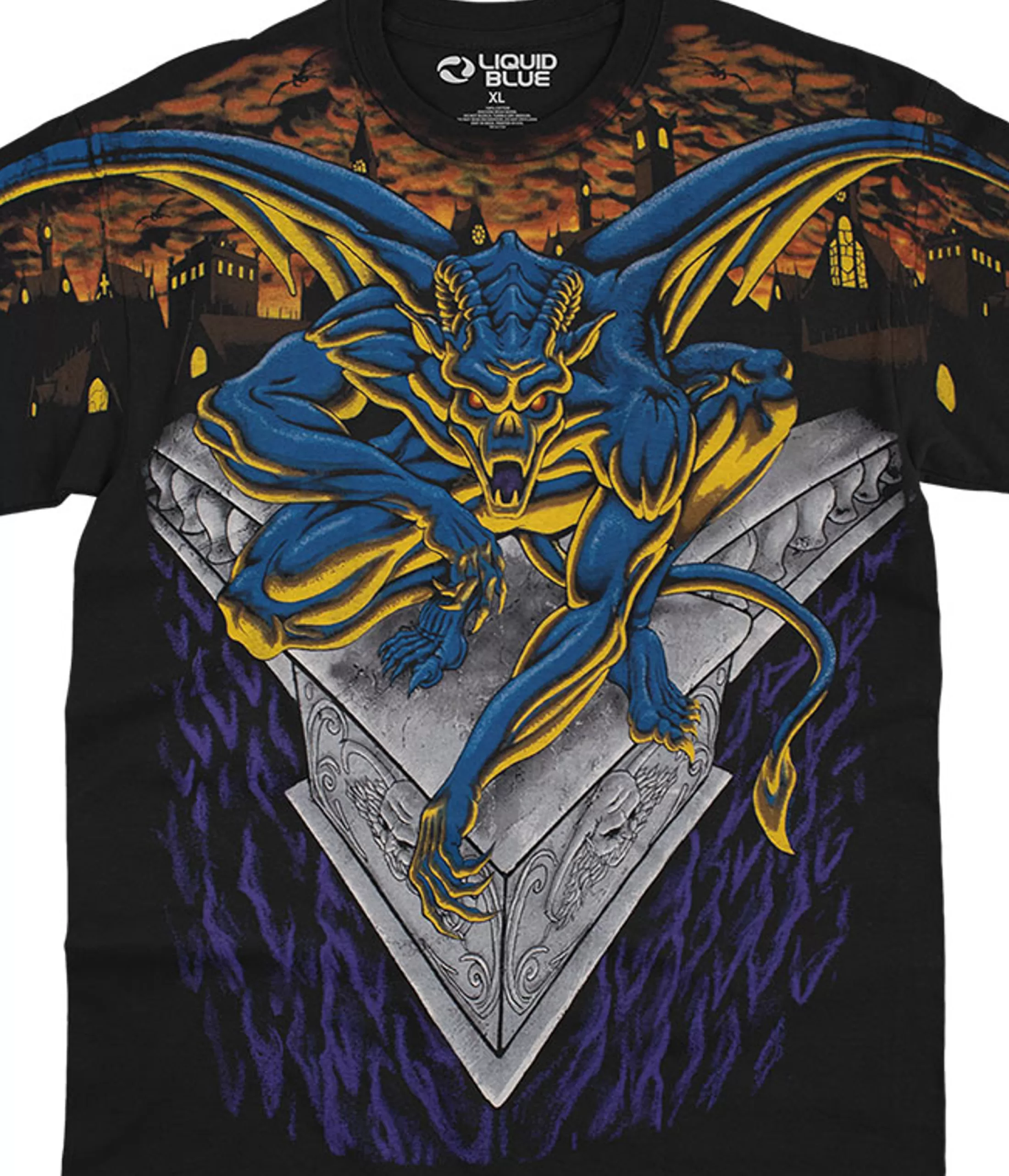 T-Shirt | Dark Fantasy<Liquid Blue Gargoyle Black T-Shirt