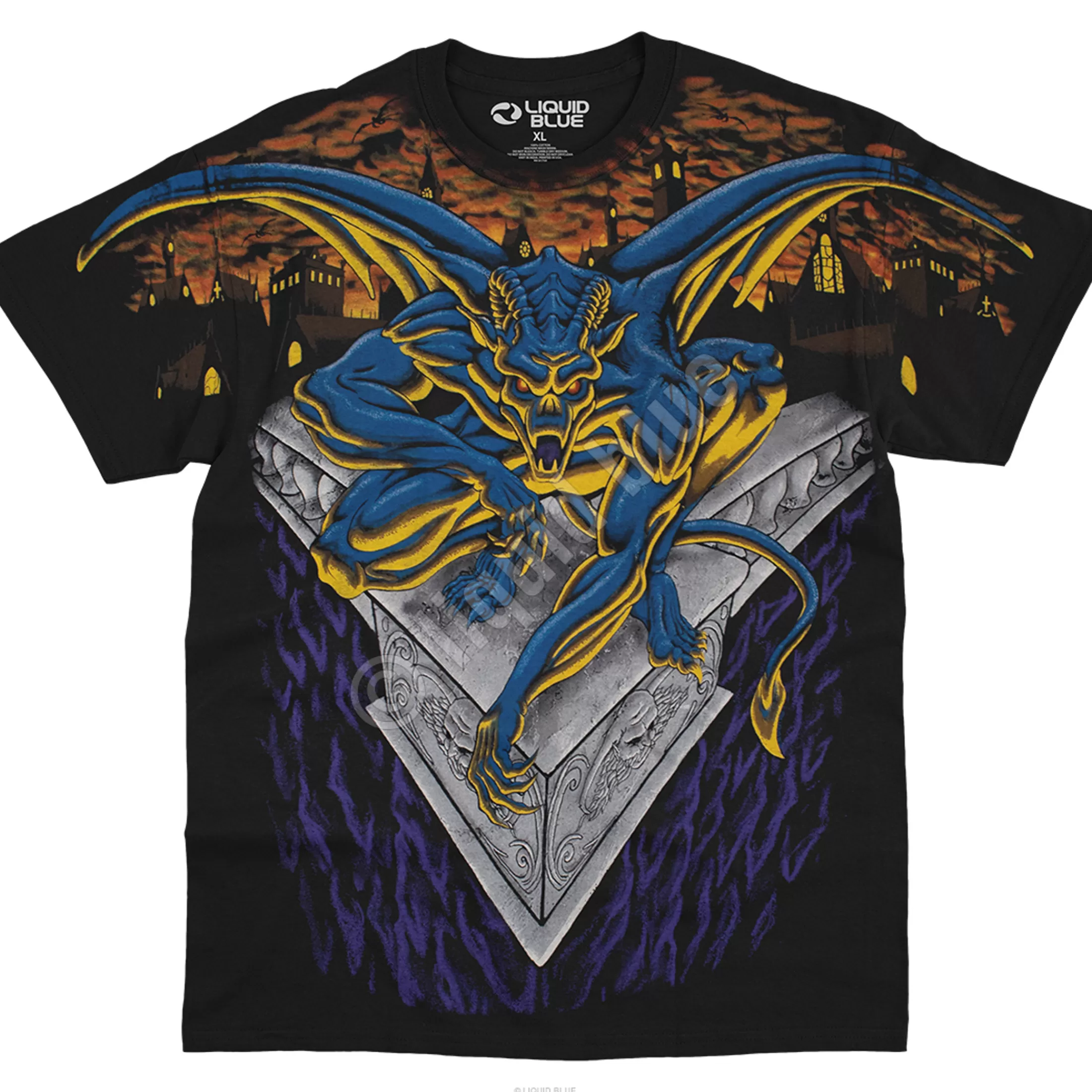 T-Shirt | Dark Fantasy<Liquid Blue Gargoyle Black T-Shirt