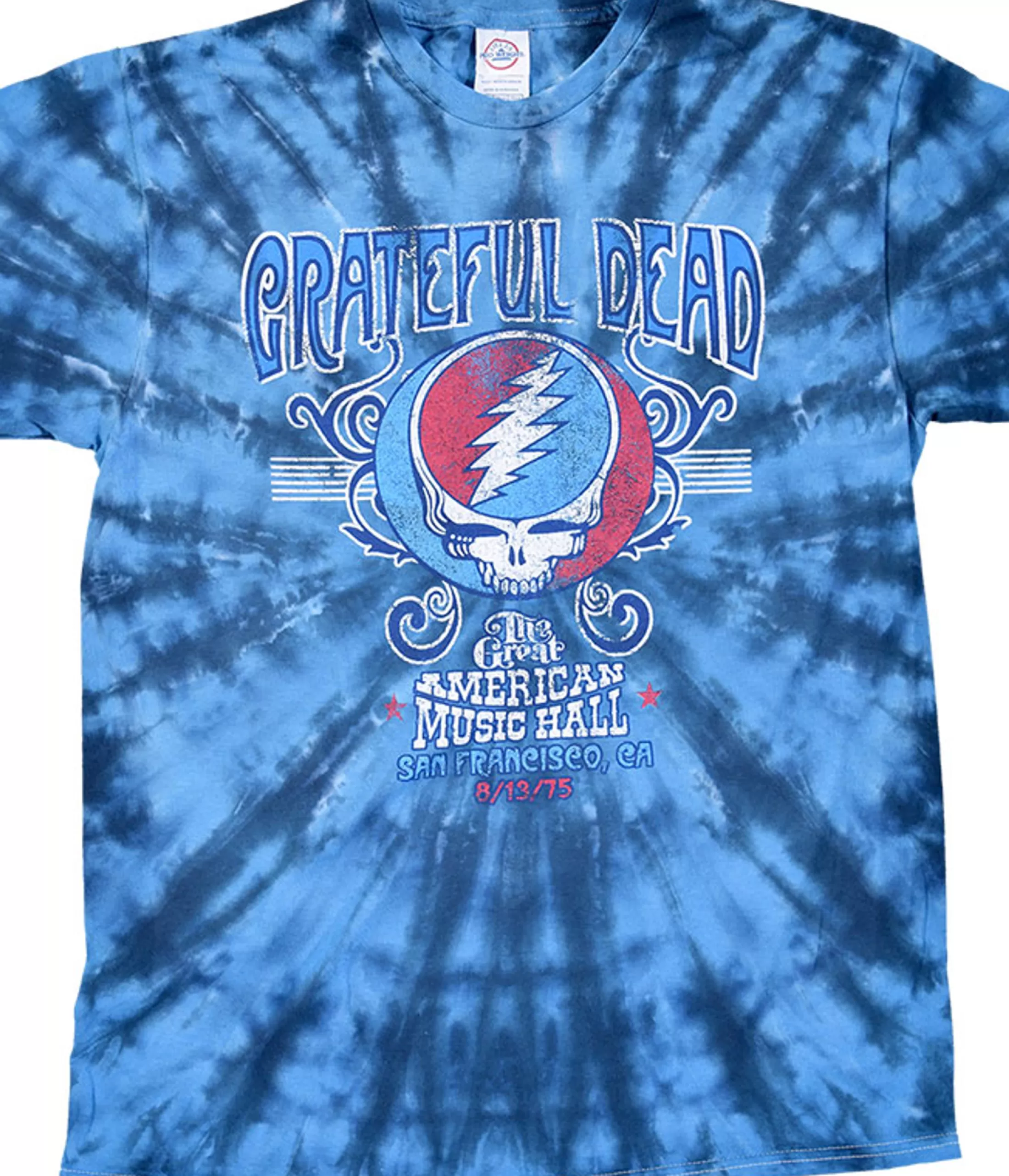 T-Shirt | Grateful Dead<Liquid Blue GD American Music Hall Tie-Dye T-Shirt